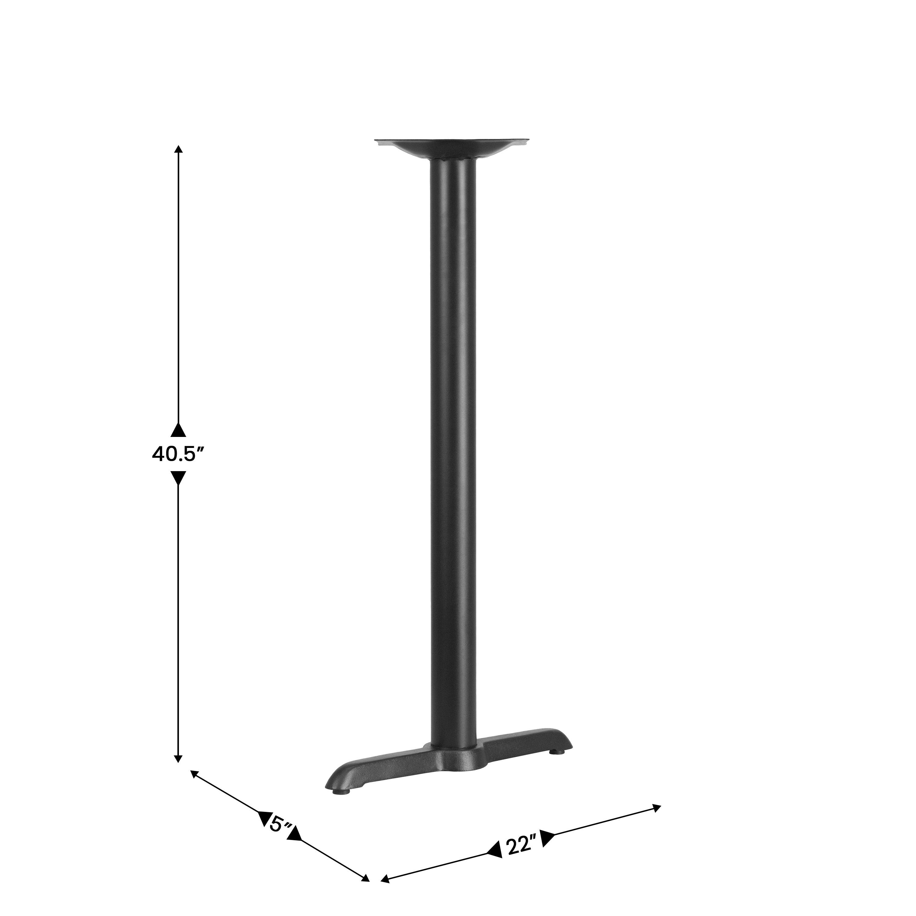 Beverly 5'' x 22'' Restaurant Table T-Base with 3'' Dia. Bar Height Column