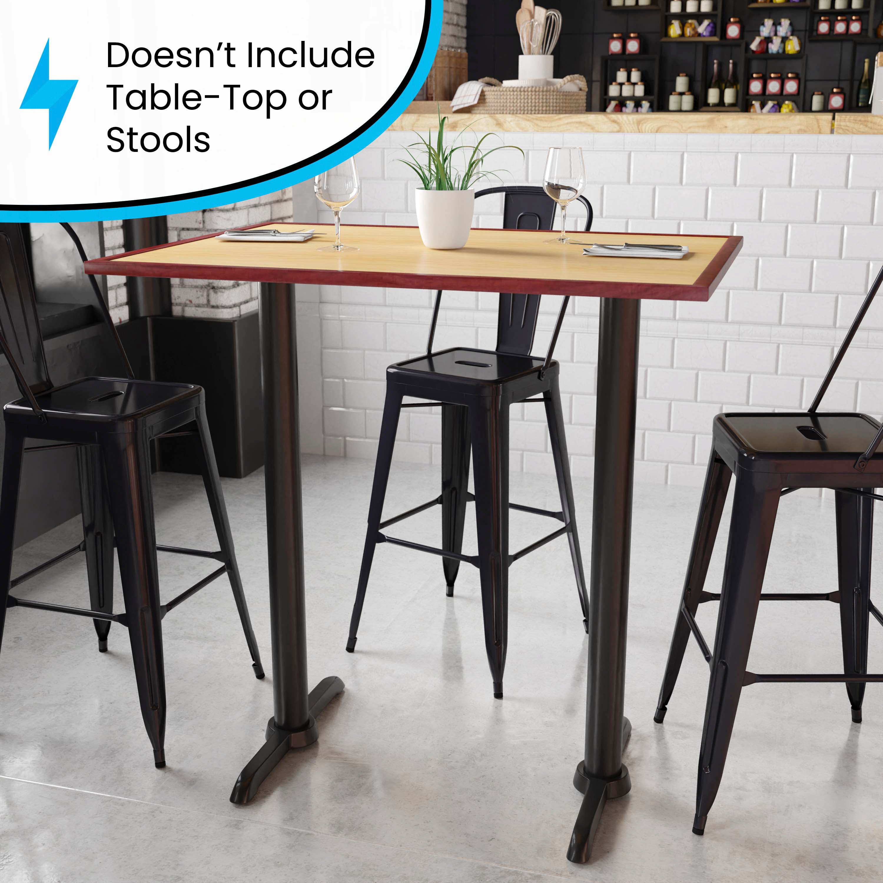 Beverly 5'' x 22'' Restaurant Table T-Base with 3'' Dia. Bar Height Column
