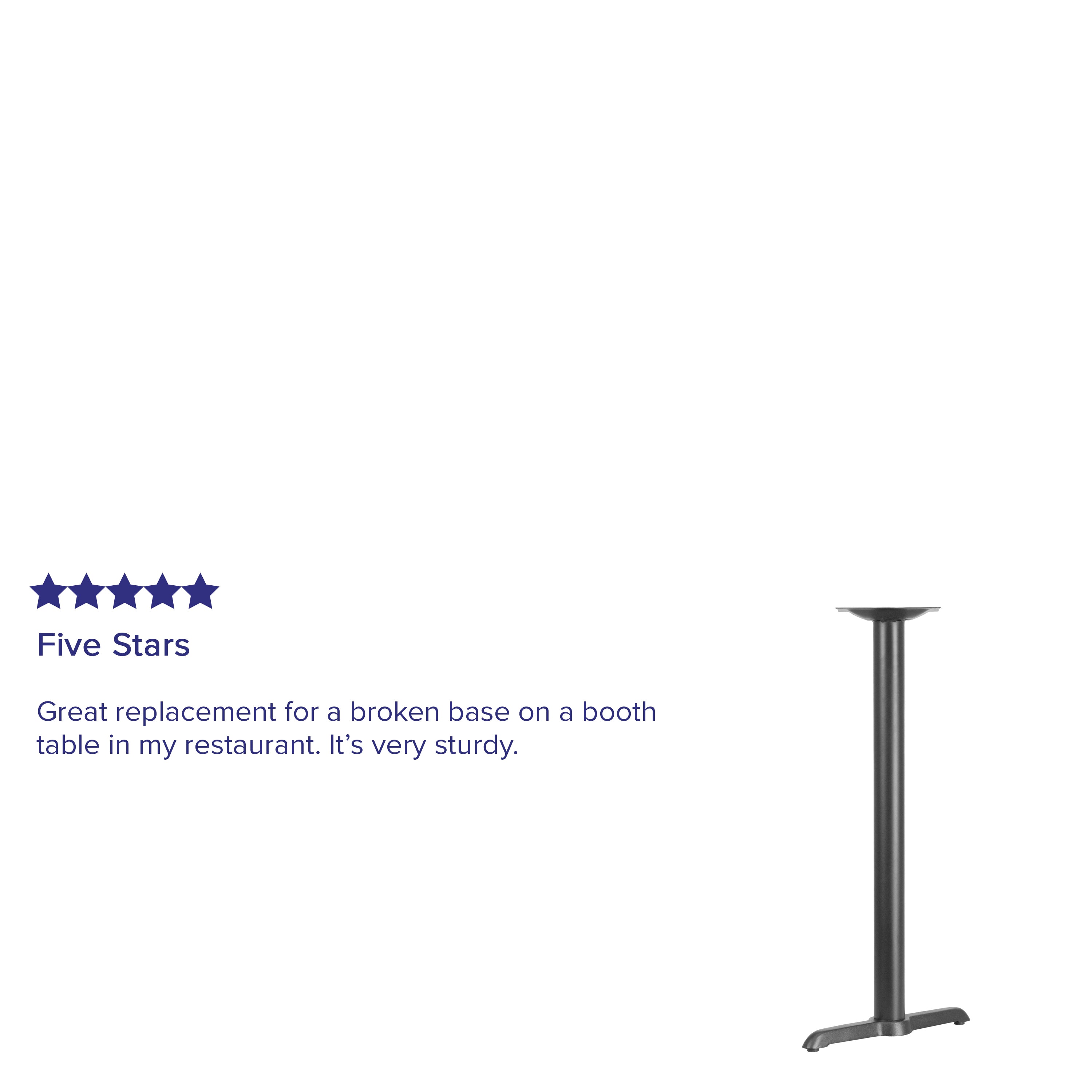 Beverly 5'' x 22'' Restaurant Table T-Base with 3'' Dia. Bar Height Column
