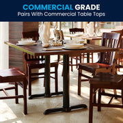 Beverly 5'' x 22'' Restaurant Table T-Base with 3'' Dia. Table Height Column
