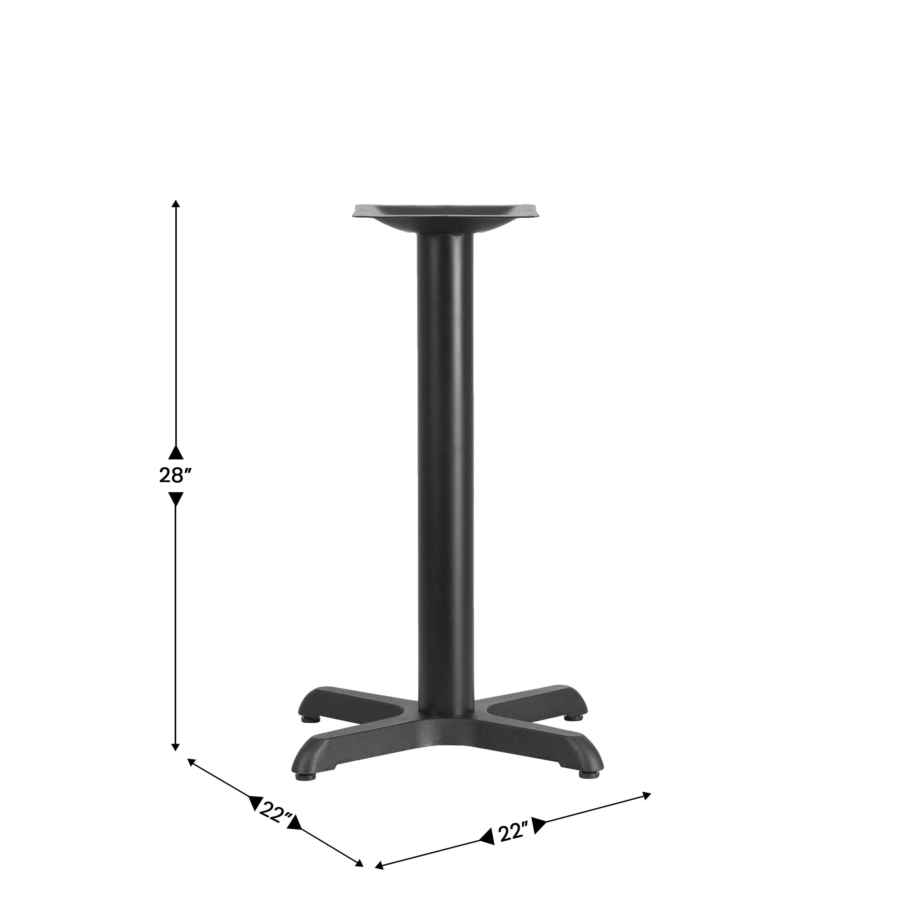 Beverly 22'' x 22'' Restaurant Table X-Base with 3'' Dia. Table Height Column