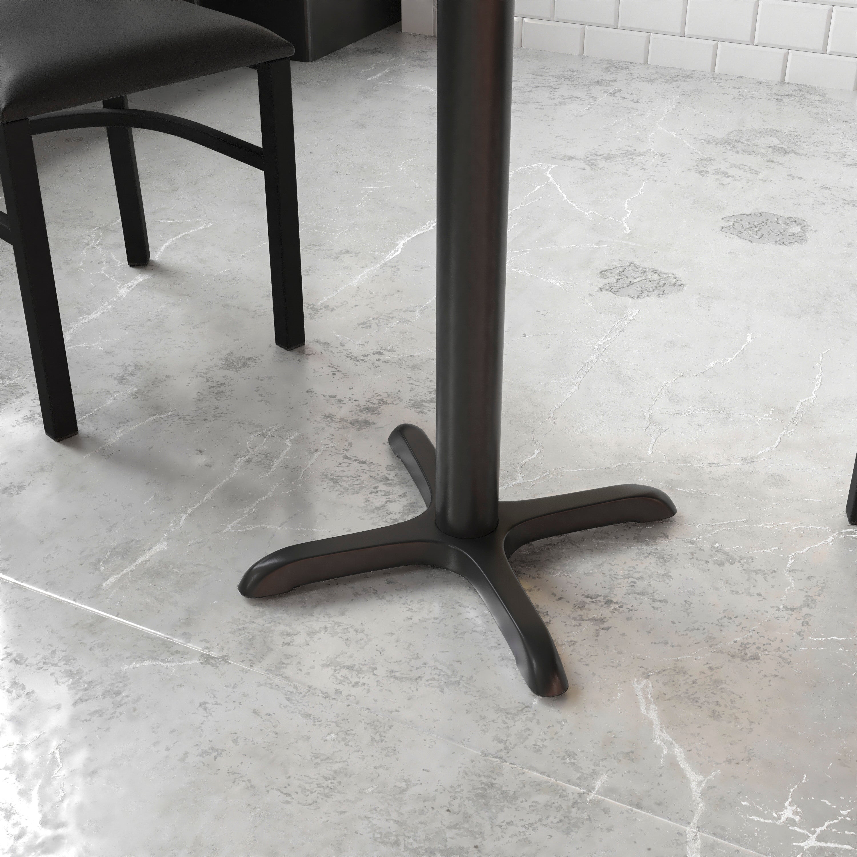 Beverly 22'' x 22'' Restaurant Table X-Base with 3'' Dia. Table Height Column