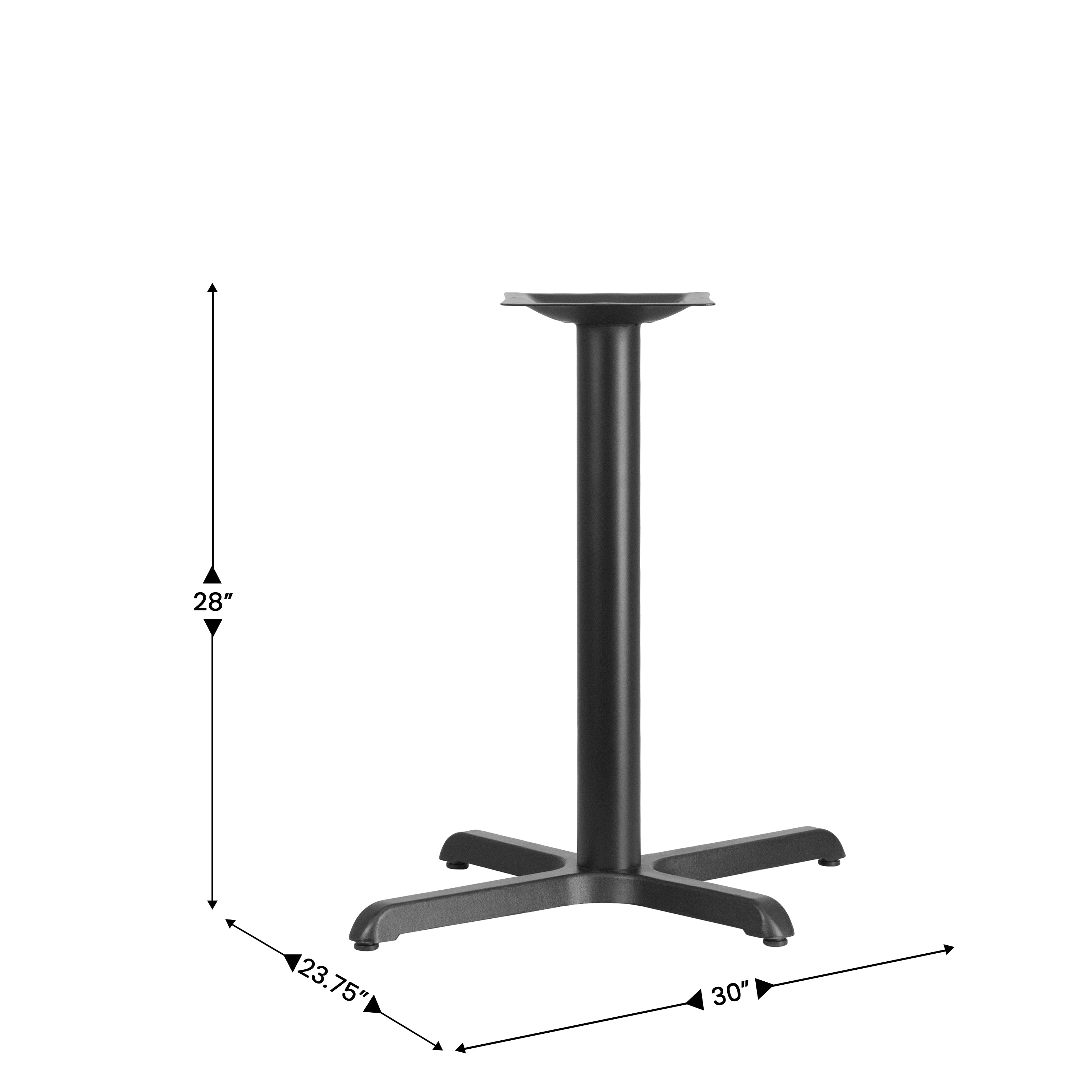 Beverly 23.75'' x 30'' Restaurant Table X-Base with 3'' Dia. Table Height Column
