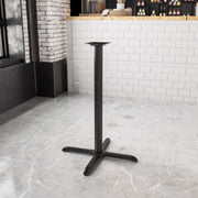 Beverly 30'' x 30'' Restaurant Table X-Base with 3'' Dia. Bar Height Column