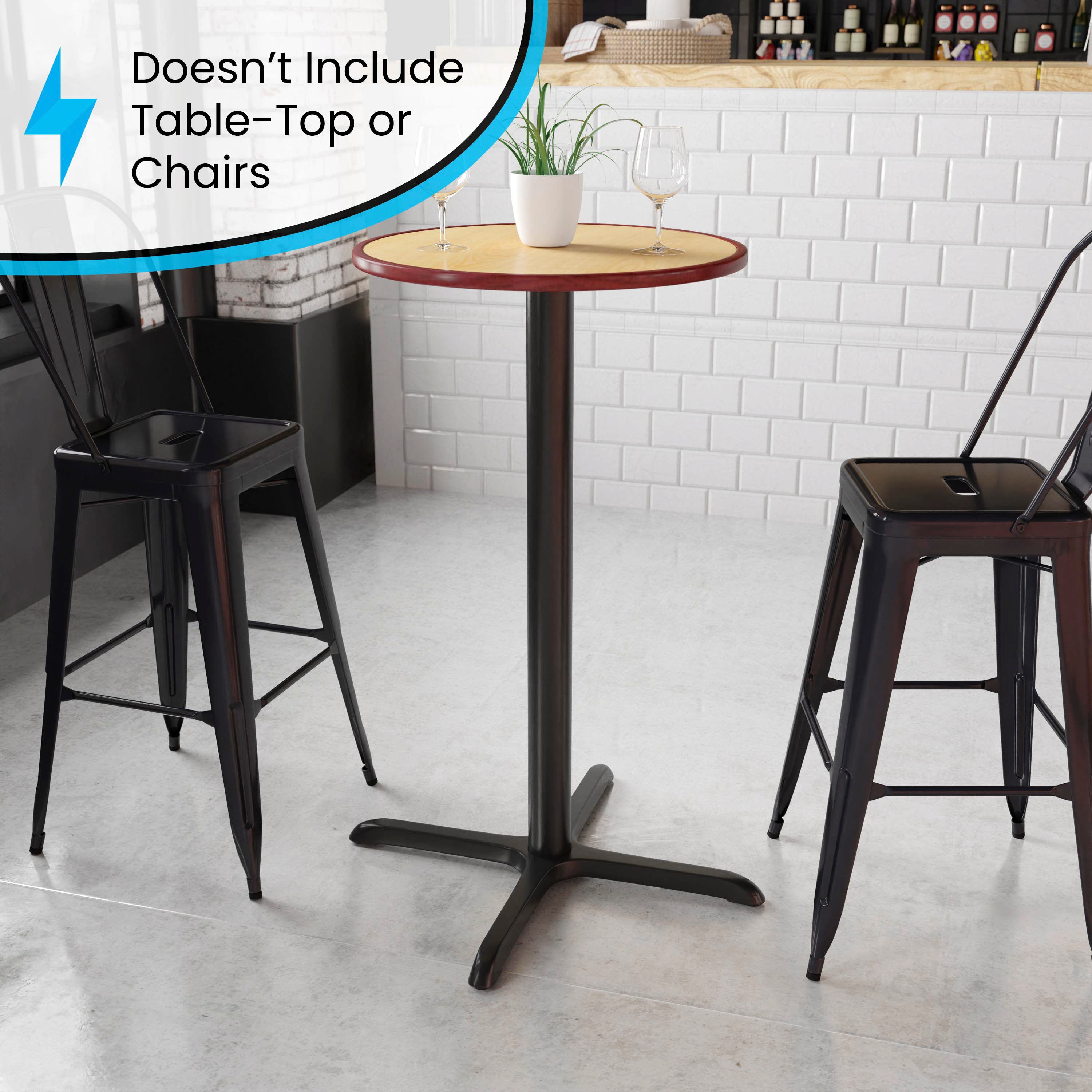 Beverly 30'' x 30'' Restaurant Table X-Base with 3'' Dia. Bar Height Column