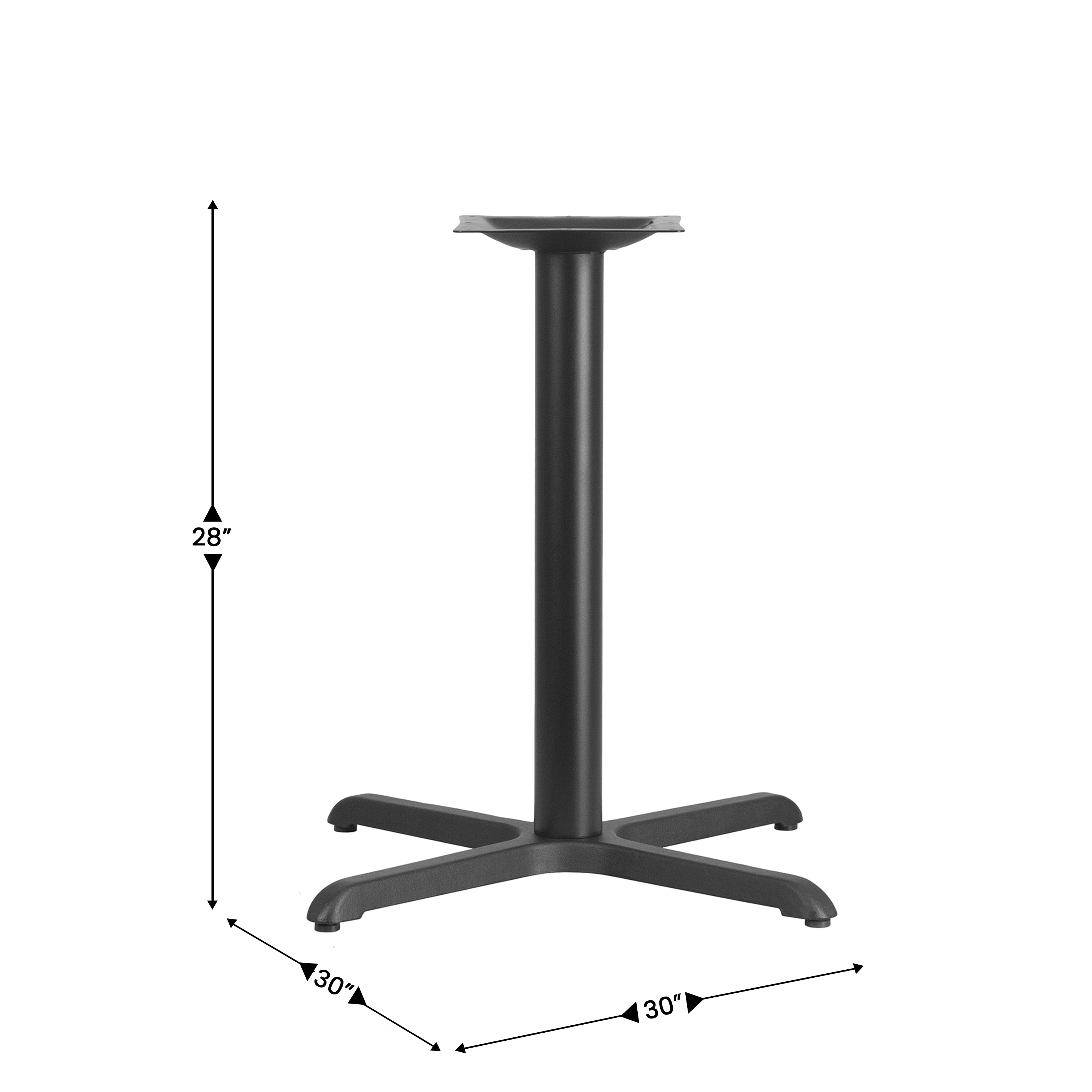 Beverly 30'' x 30'' Restaurant Table X-Base with 3'' Dia. Table Height Column