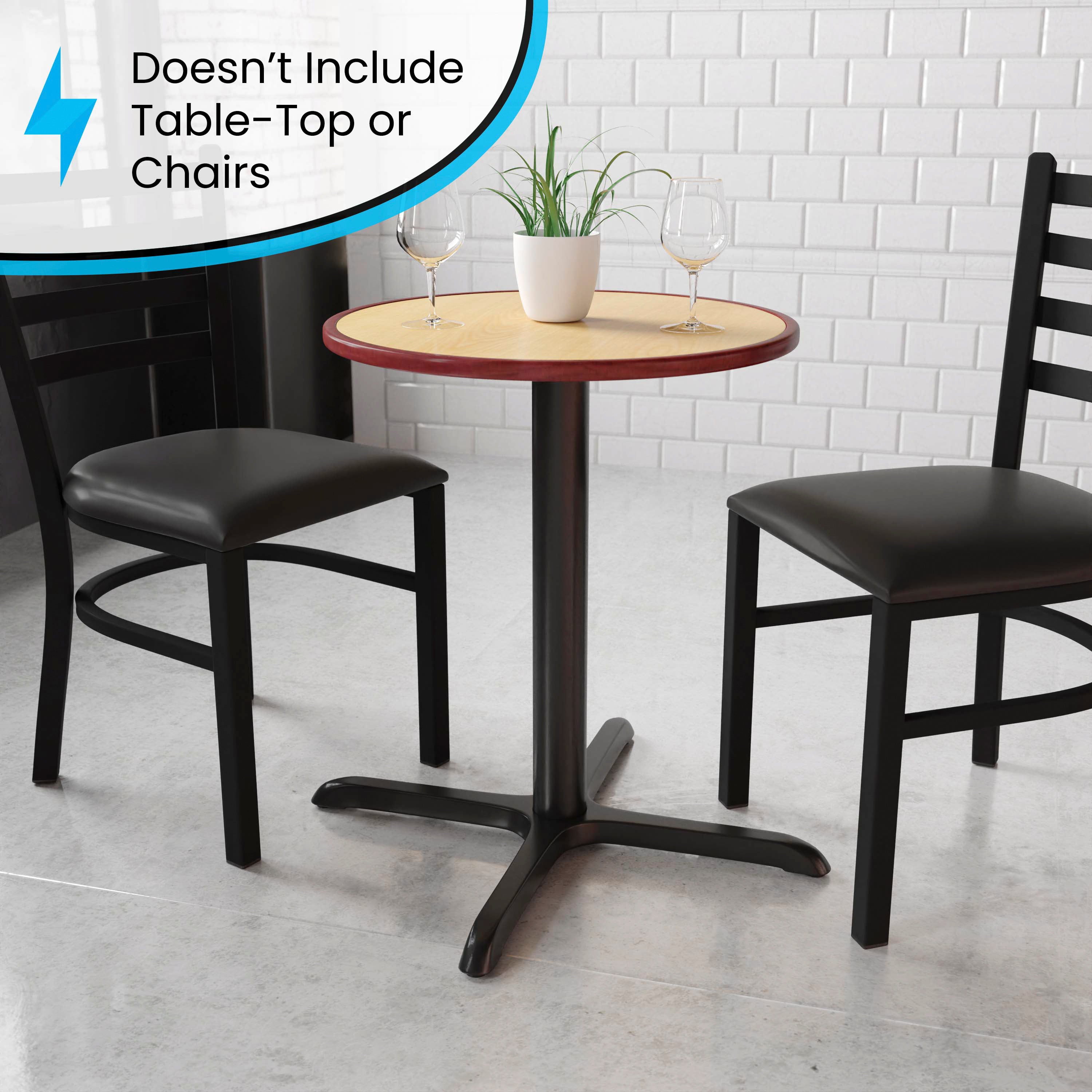 Beverly 30'' x 30'' Restaurant Table X-Base with 3'' Dia. Table Height Column