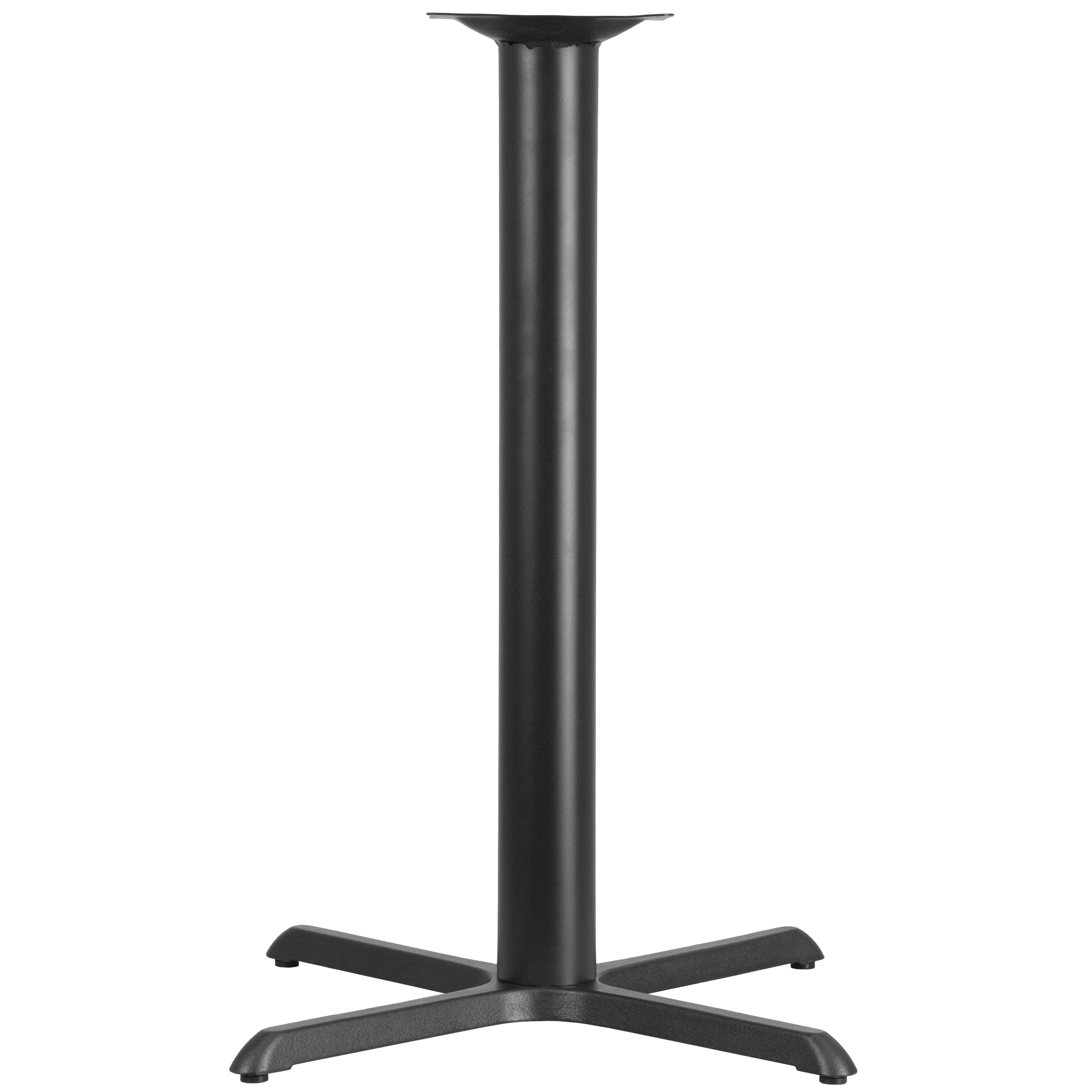 Beverly 33'' x 33'' Restaurant Table X-Base with 4'' Dia. Bar Height Column