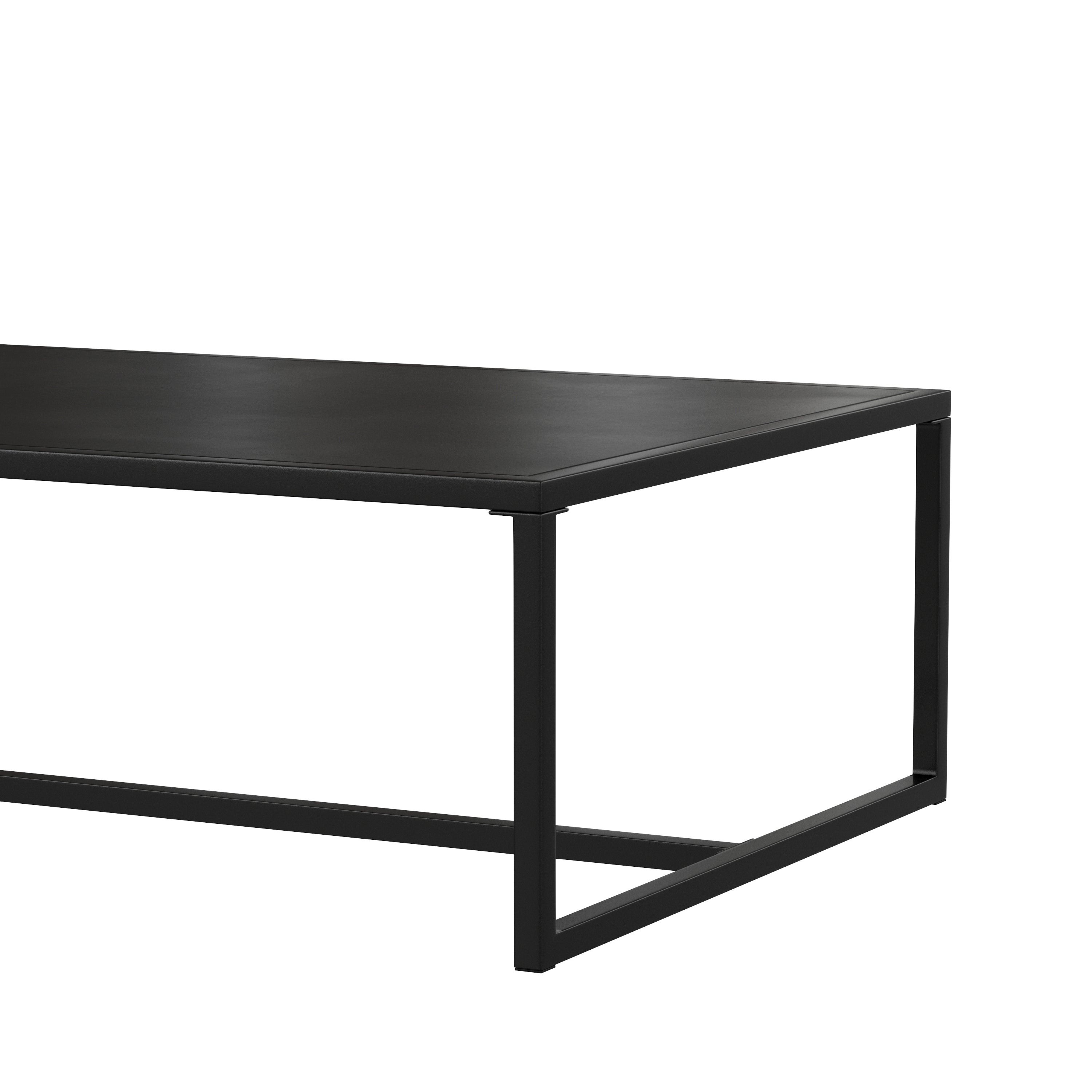 Brock Outdoor Patio Coffee Table Commercial Grade Black Coffee Table for Deck, Porch, or Poolside - Steel Square Leg Frame