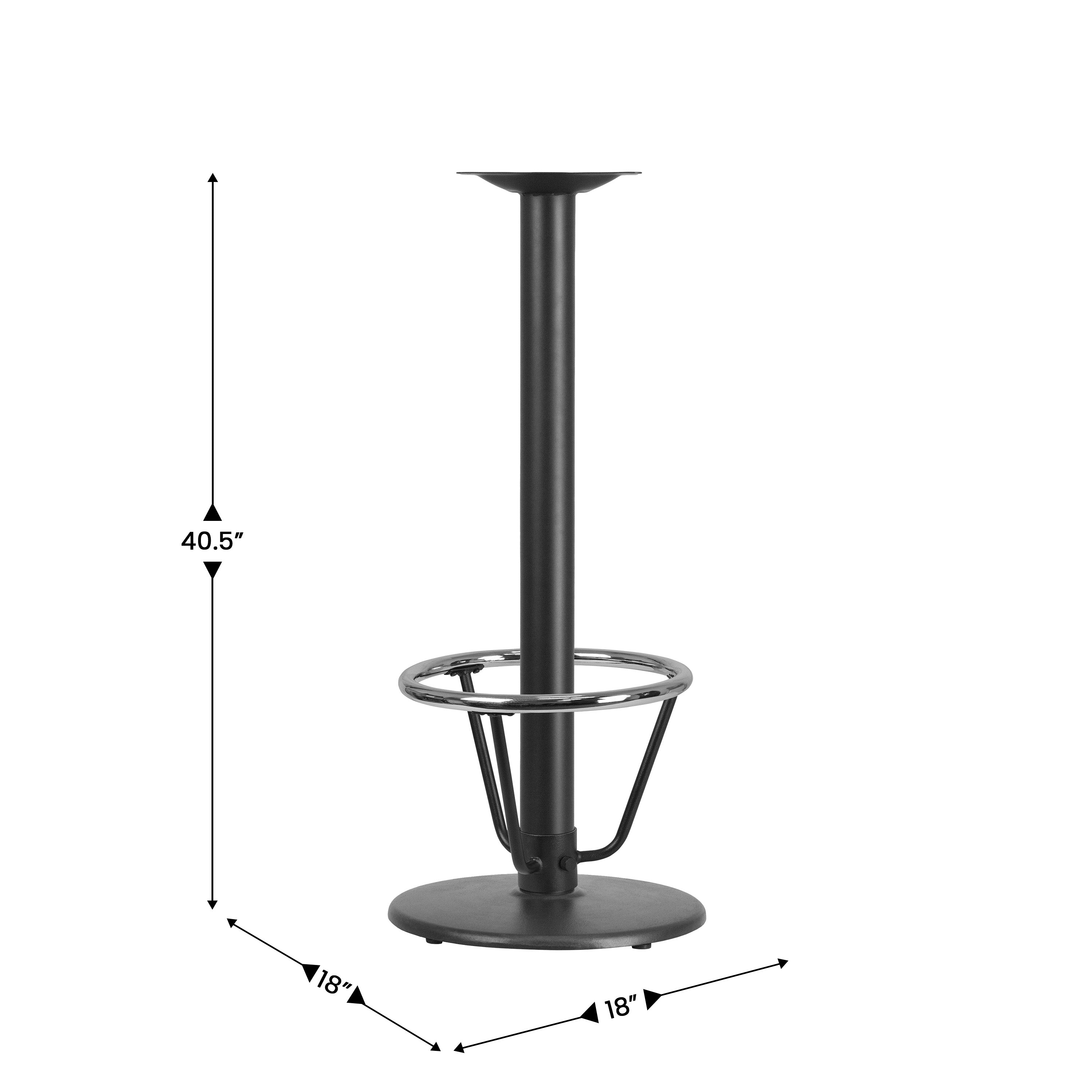 Beverly 18'' Round Restaurant Table Base with 3'' Dia. Bar Height Column and Foot Ring