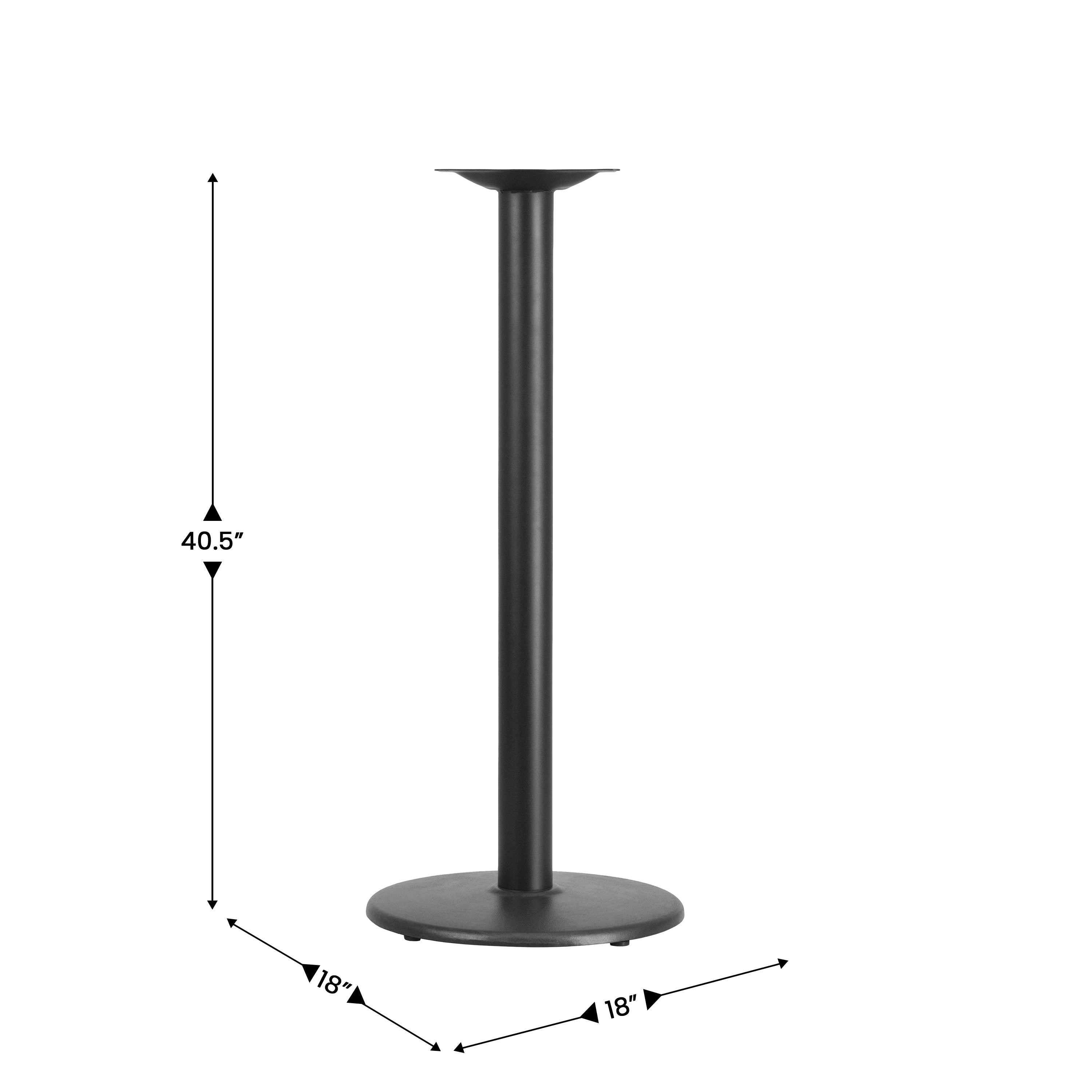 Beverly 18'' Round Restaurant Table Base with 3'' Dia. Bar Height Column