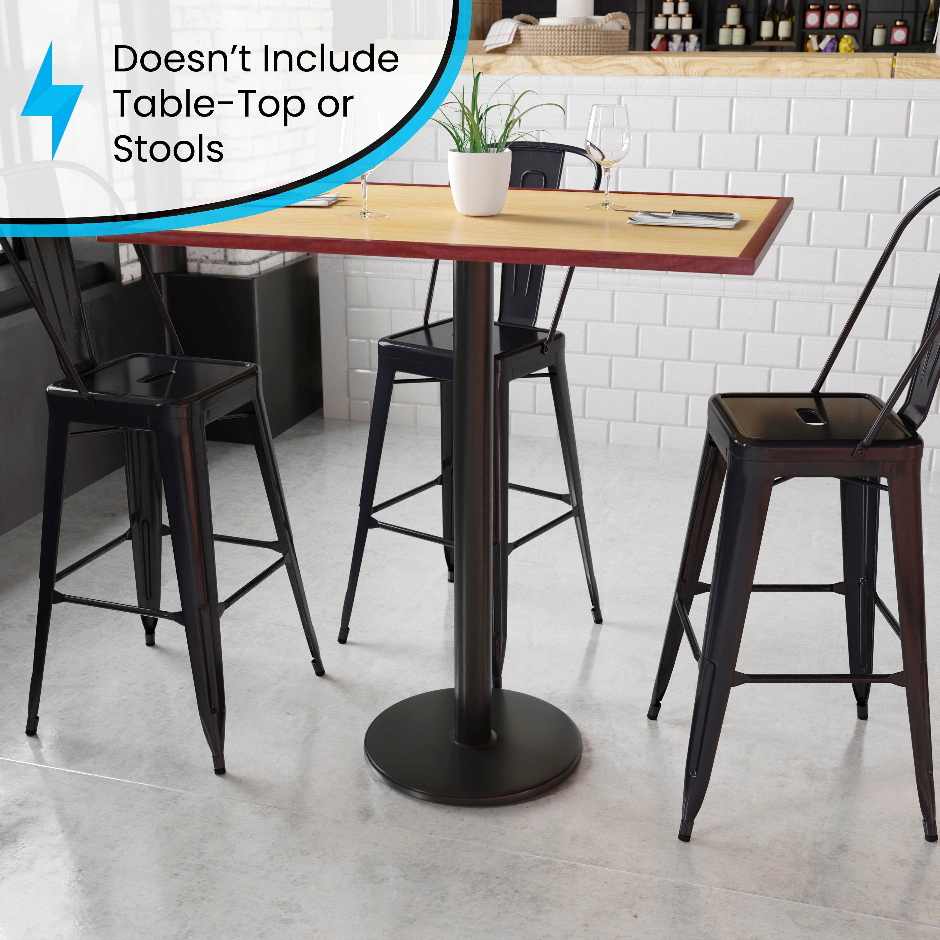 Beverly 18'' Round Restaurant Table Base with 3'' Dia. Bar Height Column