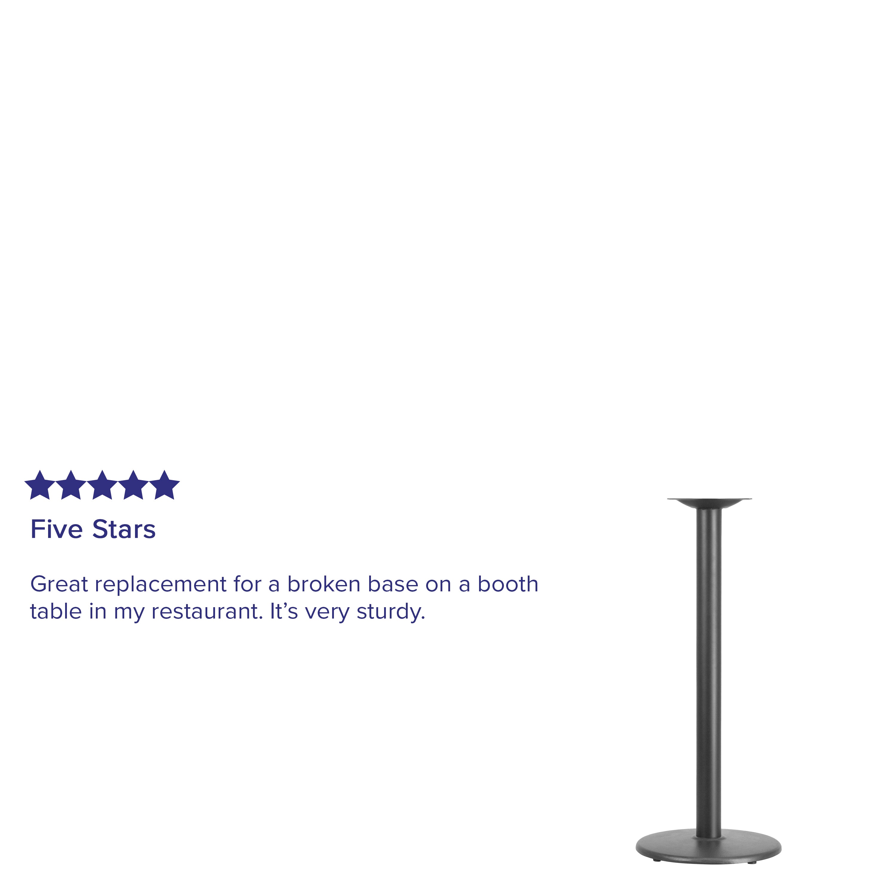 Beverly 18'' Round Restaurant Table Base with 3'' Dia. Bar Height Column