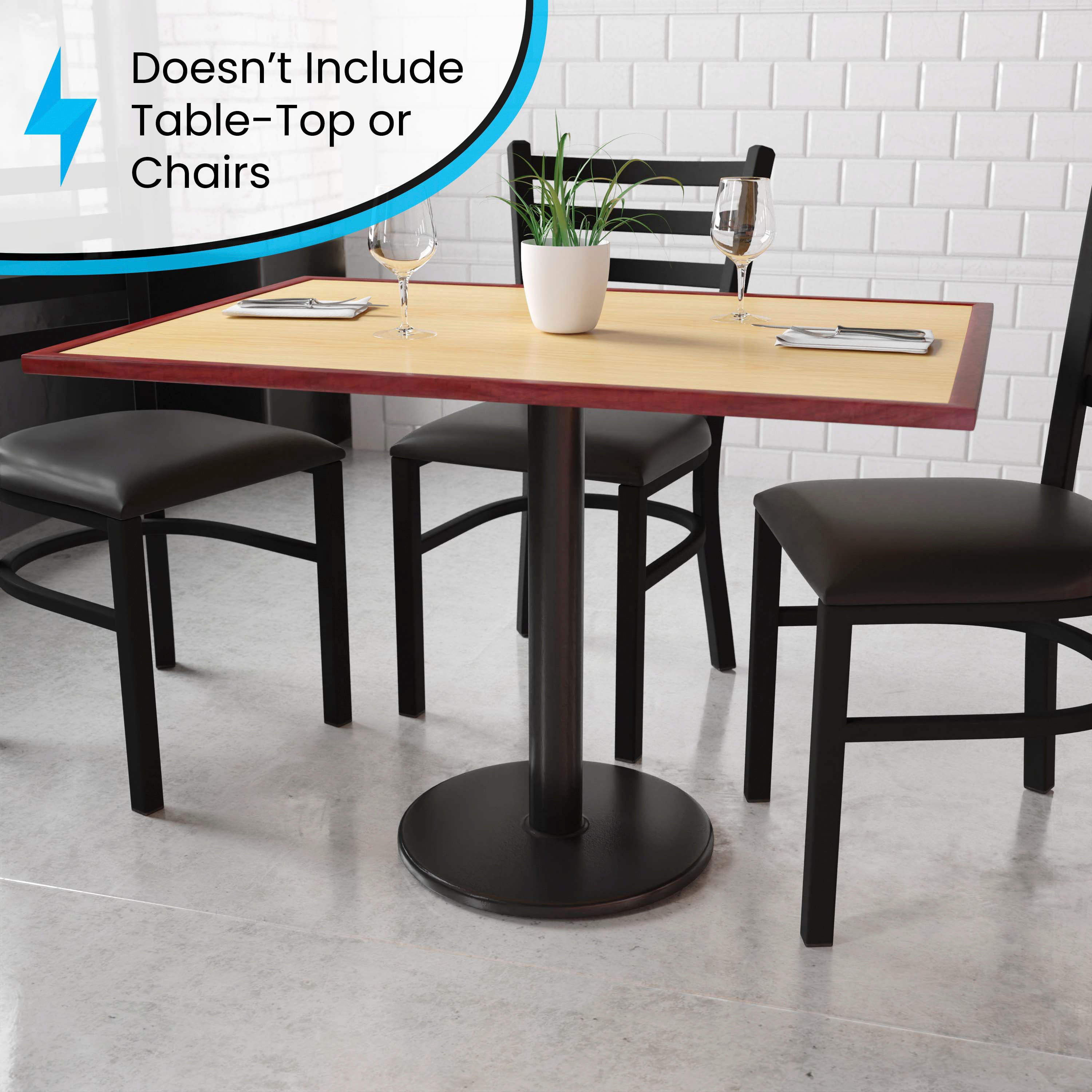 Beverly 18'' Round Restaurant Table Base with 3'' Dia. Table Height Column