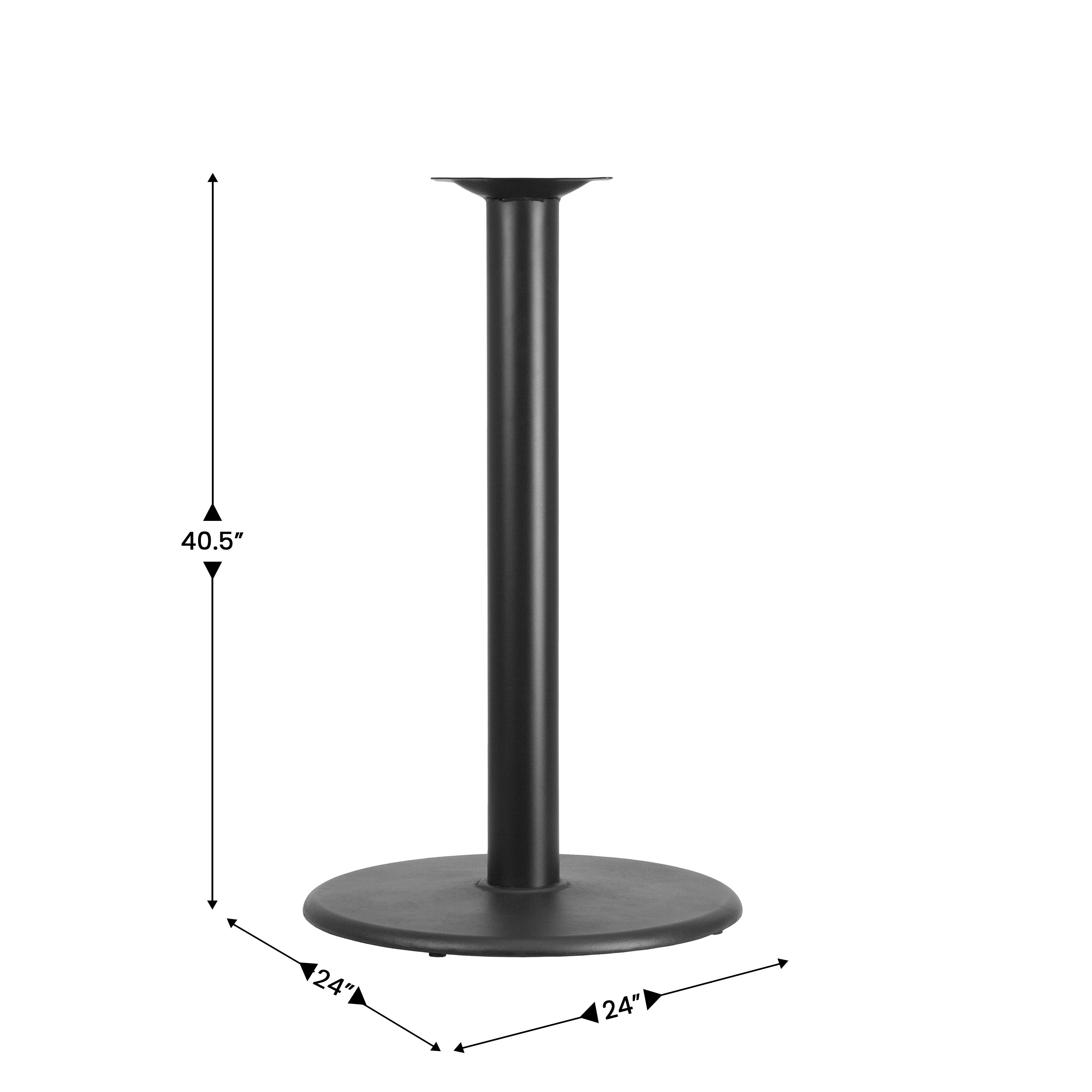 Beverly 24'' Round Restaurant Table Base with 4'' Dia. Bar Height Column