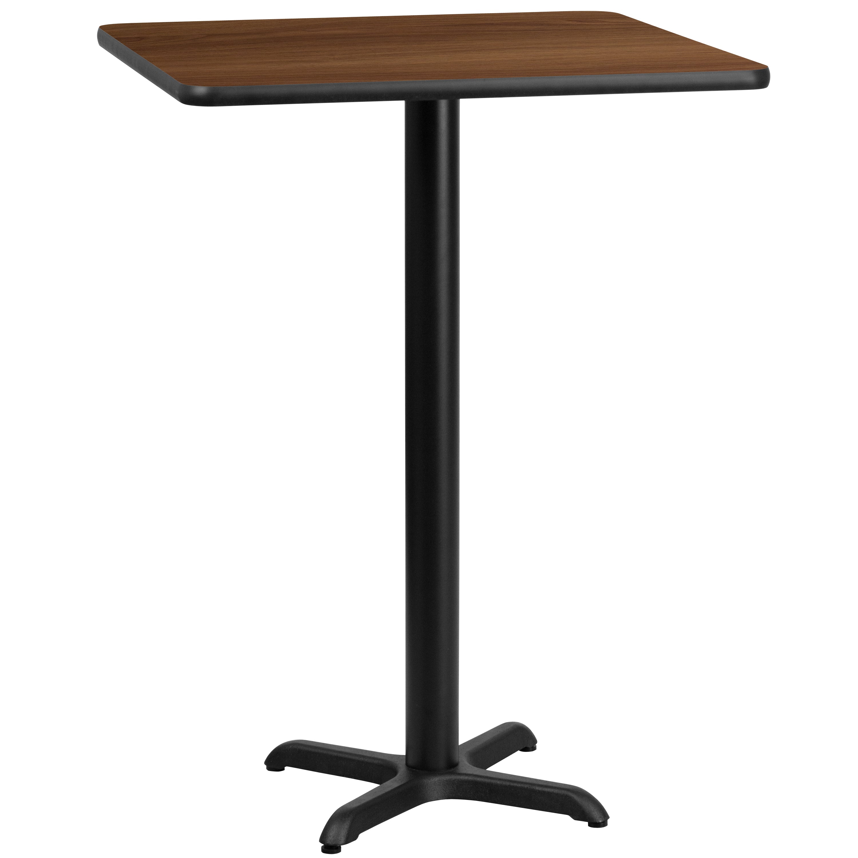 Stiles 24'' Square Walnut Laminate Table Top with 22'' x 22'' Bar Height Table Base
