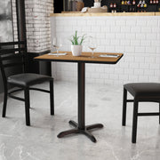 Graniss 24'' x 30'' Rectangular Walnut Laminate Table Top with 22'' x 22'' Table Height Base