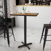Stiles 24'' x 30'' Rectangular Walnut Laminate Table Top with 22'' x 22'' Bar Height Table Base
