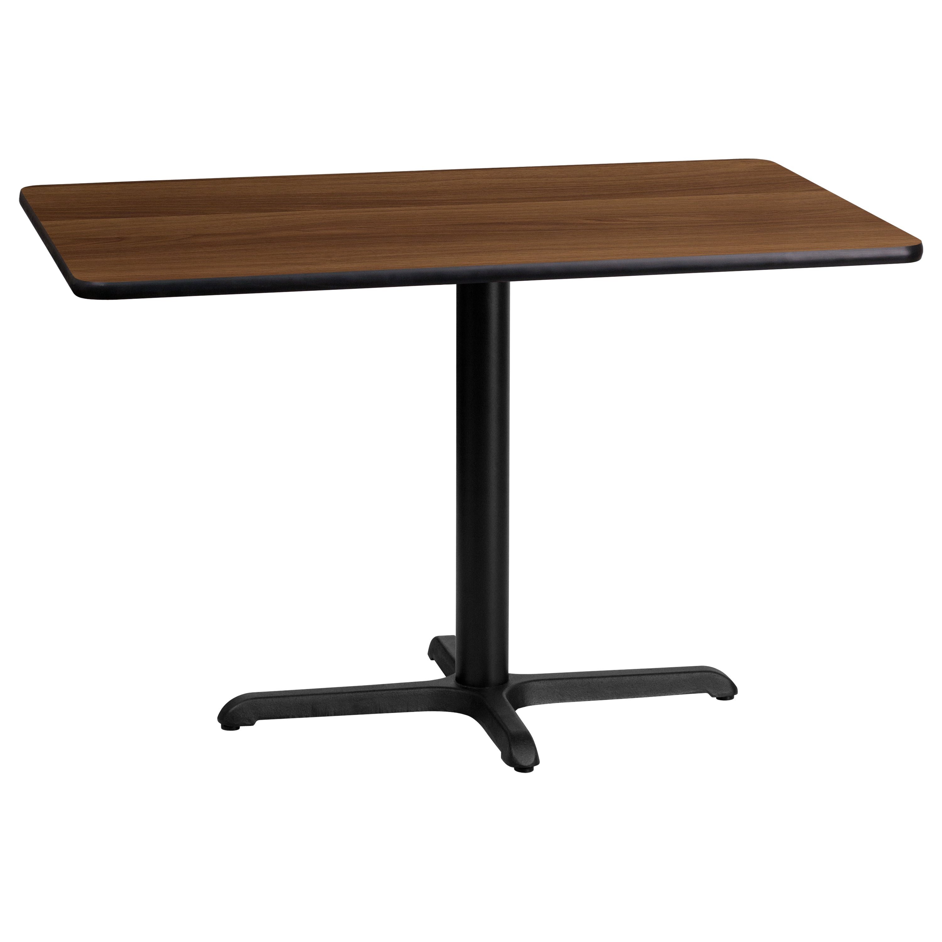 Graniss 24'' x 42'' Rectangular Walnut Laminate Table Top with 23.5'' x 29.5'' Table Height Base