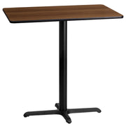 Stiles 24'' x 42'' Rectangular Walnut Laminate Table Top with 23.5'' x 29.5'' Bar Height Table Base