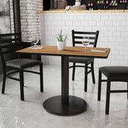 Graniss 24'' x 42'' Rectangular Walnut Laminate Table Top with 24'' Round Table Height Base