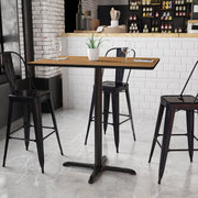 Stiles 30'' x 42'' Rectangular Walnut Laminate Table Top with 23.5'' x 29.5'' Bar Height Table Base