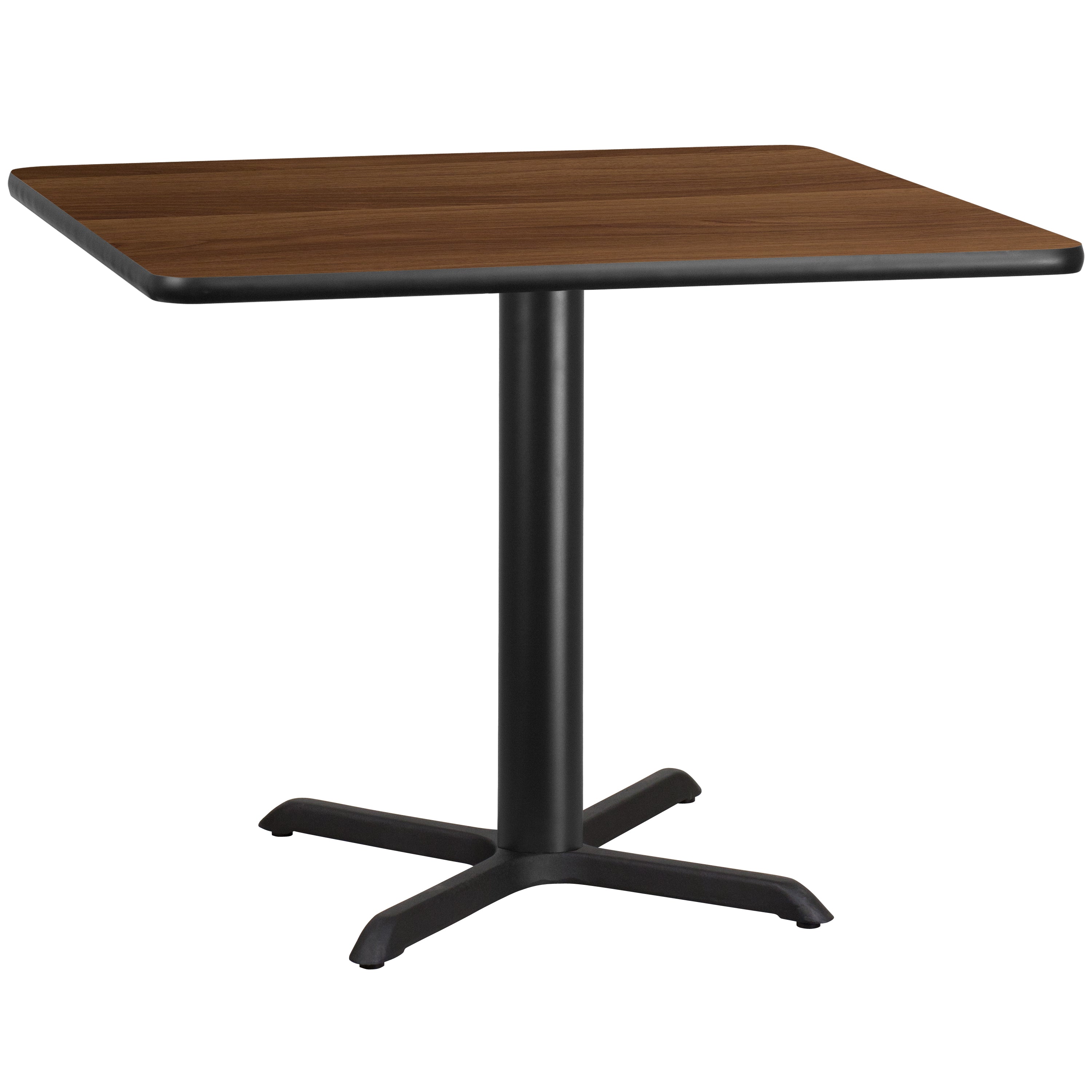 Graniss 42'' Square Walnut Laminate Table Top with 33'' x 33'' Table Height Base