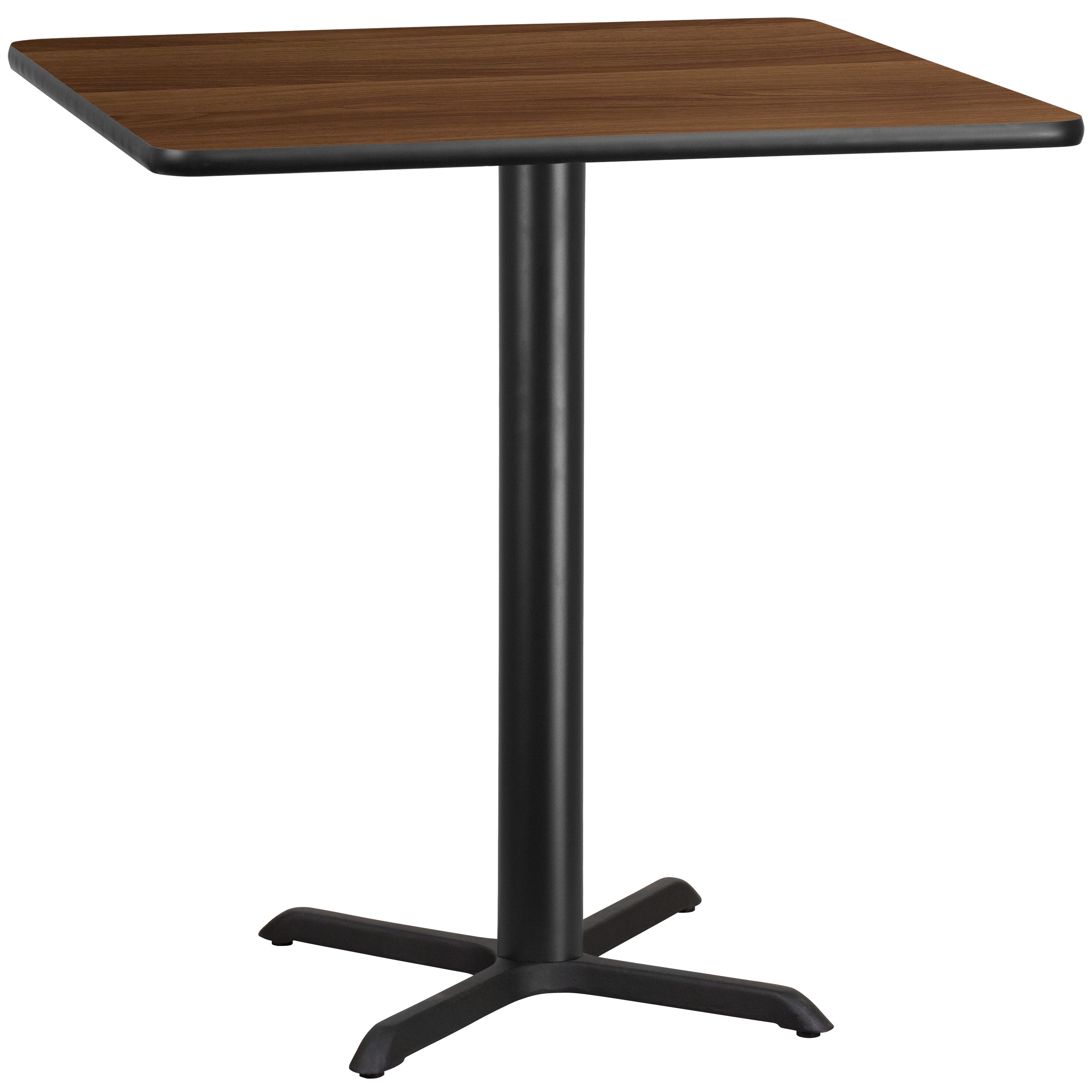 Stiles 42'' Square Walnut Laminate Table Top with 33'' x 33'' Bar Height Table Base