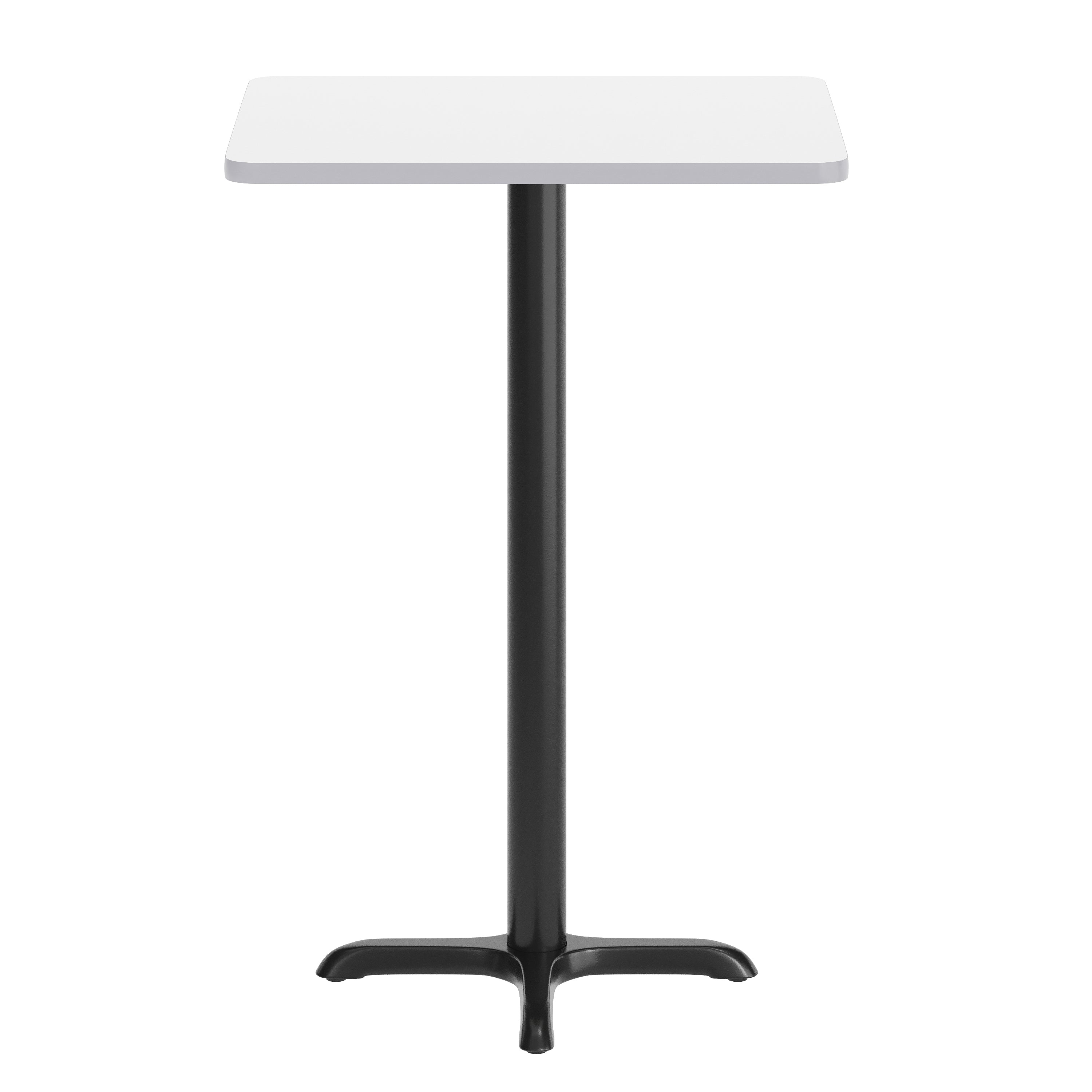 Stiles 24'' x 30'' White Rectangular Laminate Table Top with Black 22 x 22 "X" Style Bar Height Base
