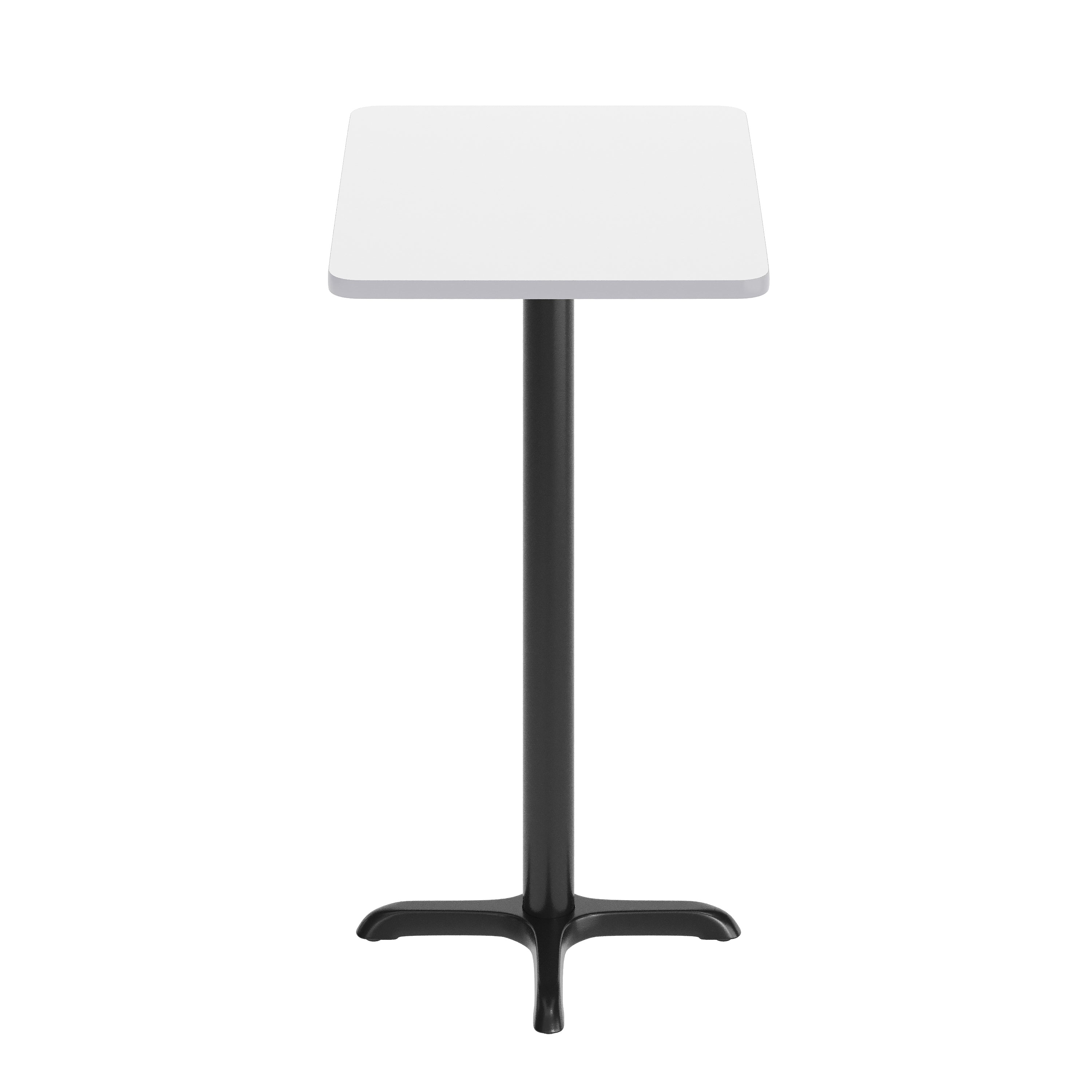 Stiles 24'' x 30'' White Rectangular Laminate Table Top with Black 22 x 22 "X" Style Bar Height Base