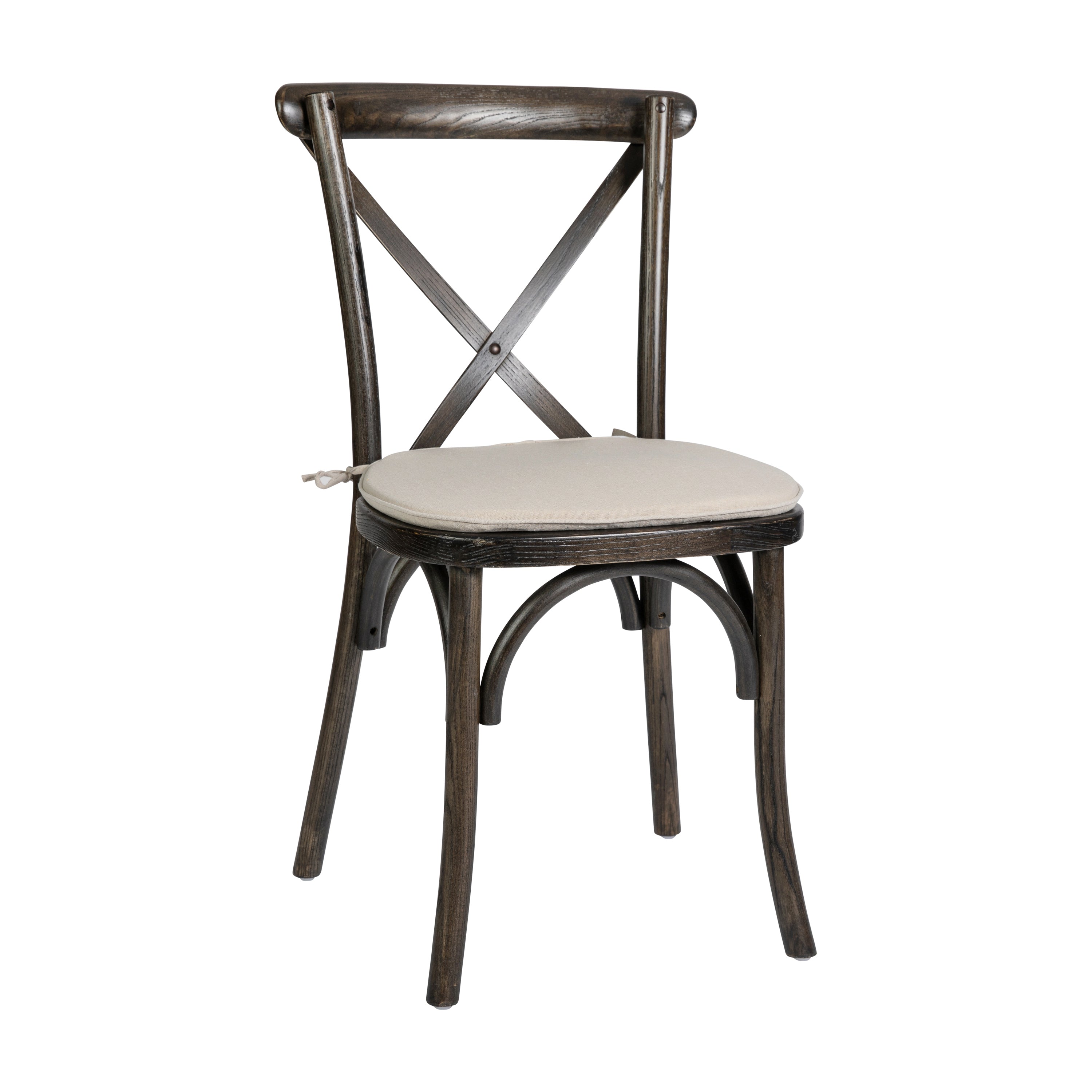 HERCULES Series Stackable Early American Wood Cross Back Chair with Cushion