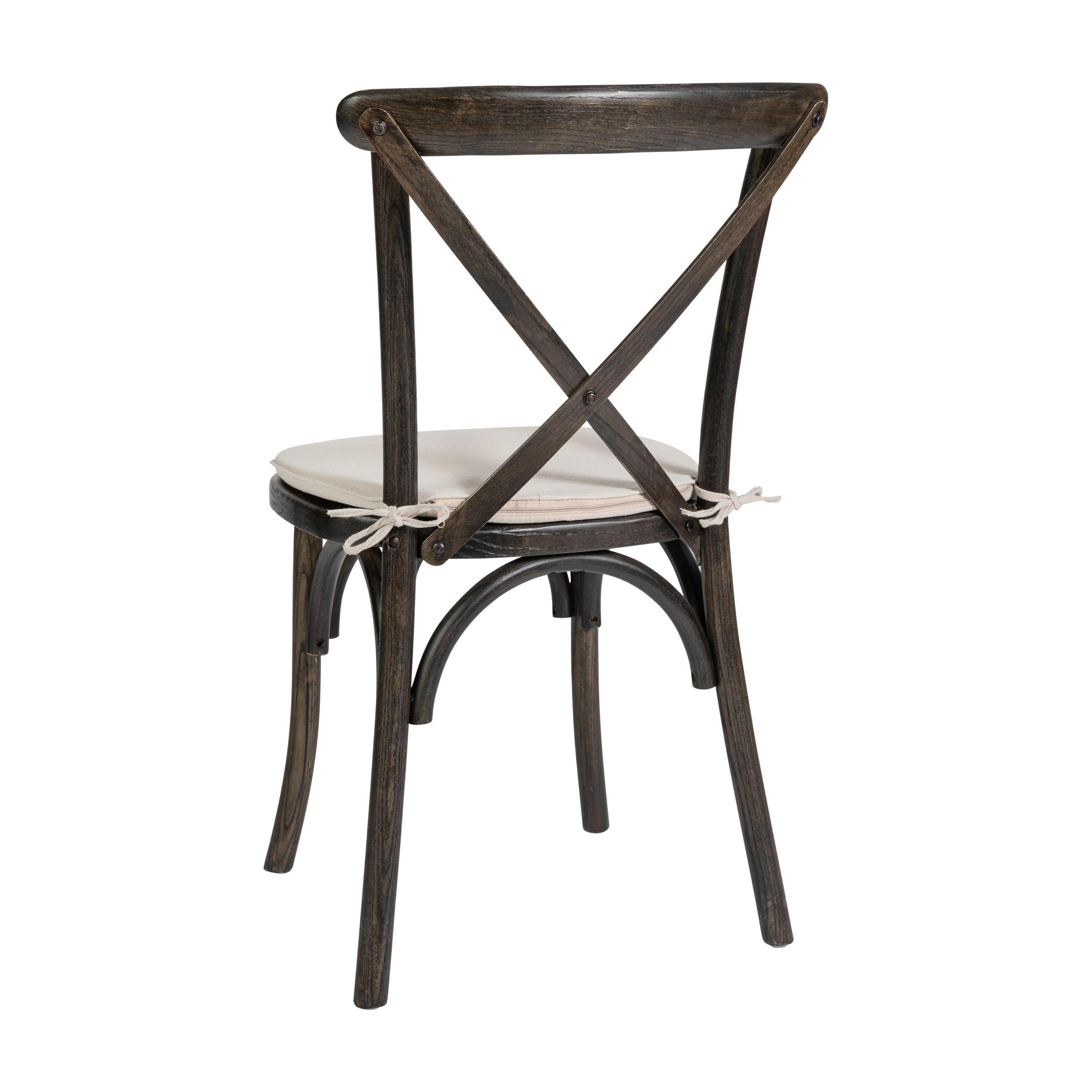 HERCULES Series Stackable Early American Wood Cross Back Chair with Cushion
