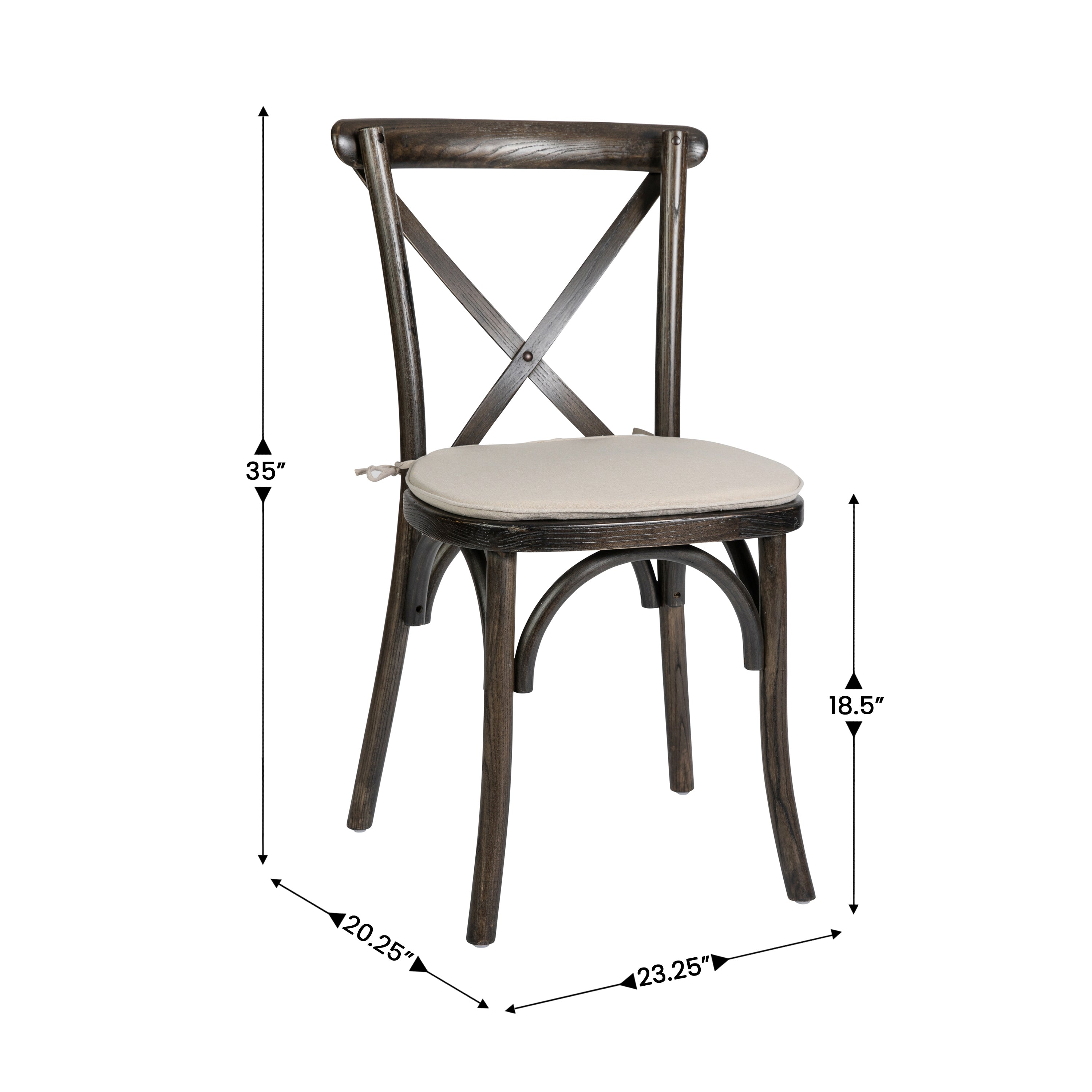 HERCULES Series Stackable Early American Wood Cross Back Chair with Cushion
