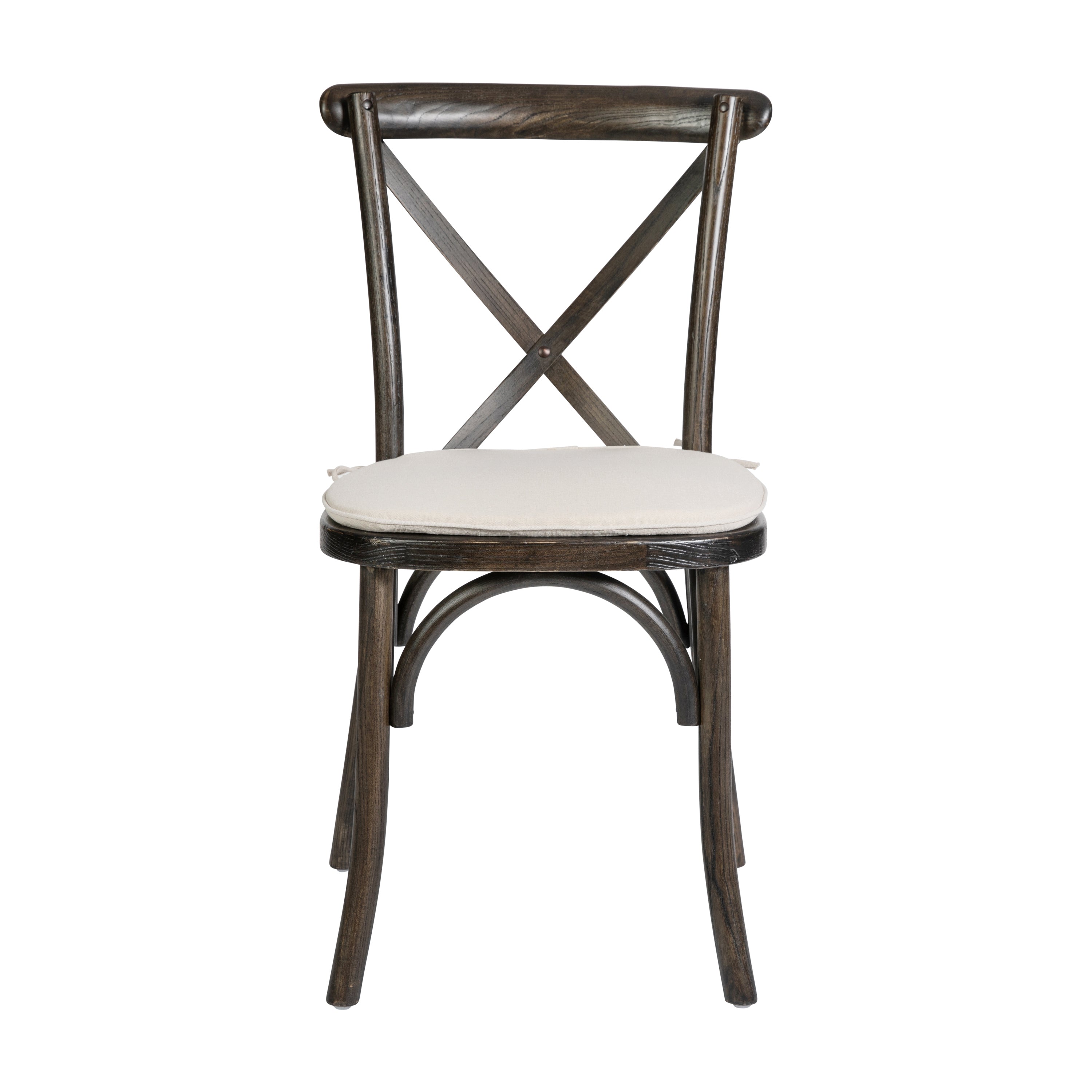 HERCULES Series Stackable Early American Wood Cross Back Chair with Cushion