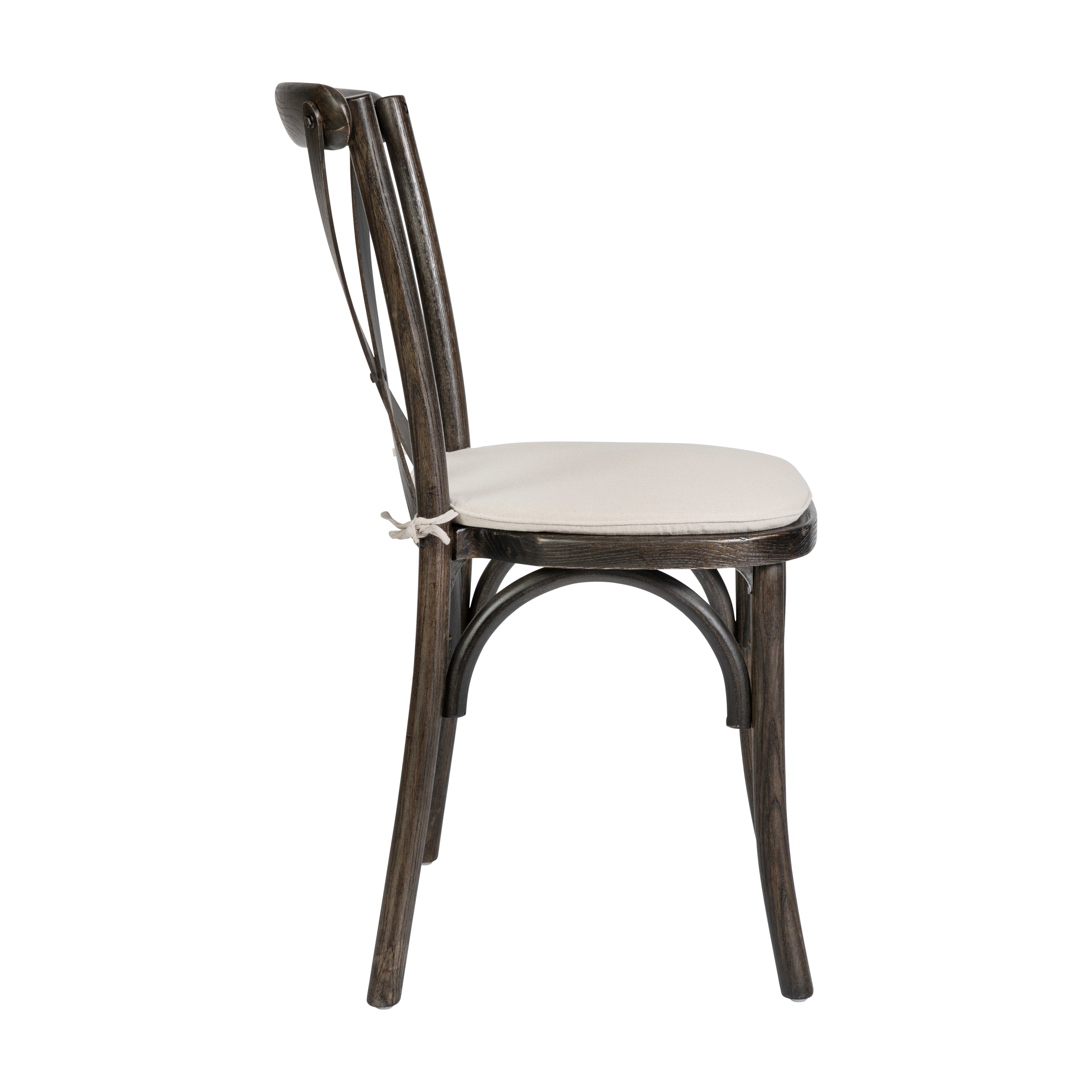 HERCULES Series Stackable Early American Wood Cross Back Chair with Cushion