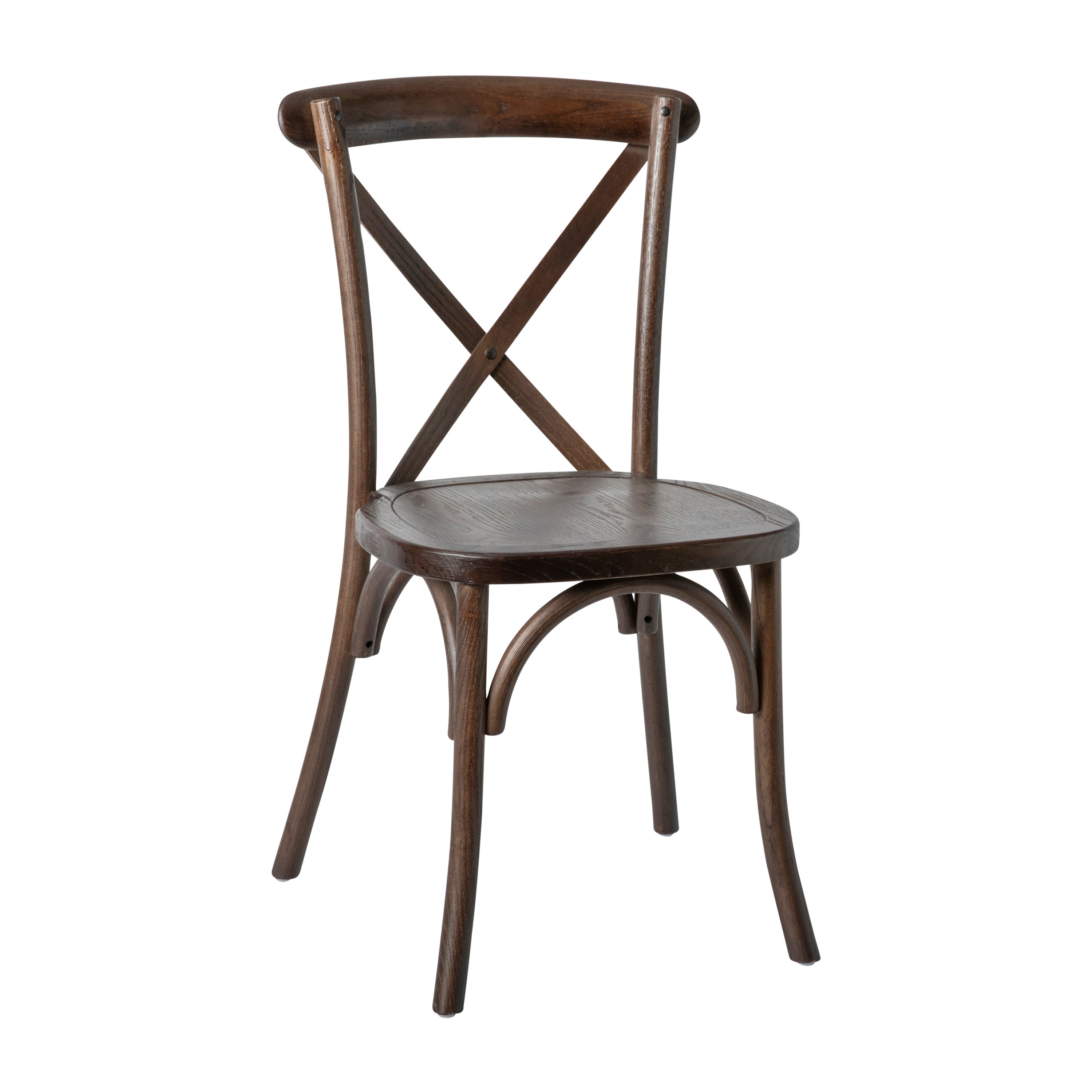 HERCULES Series Stackable Mahogany Wood Cross Back Chair