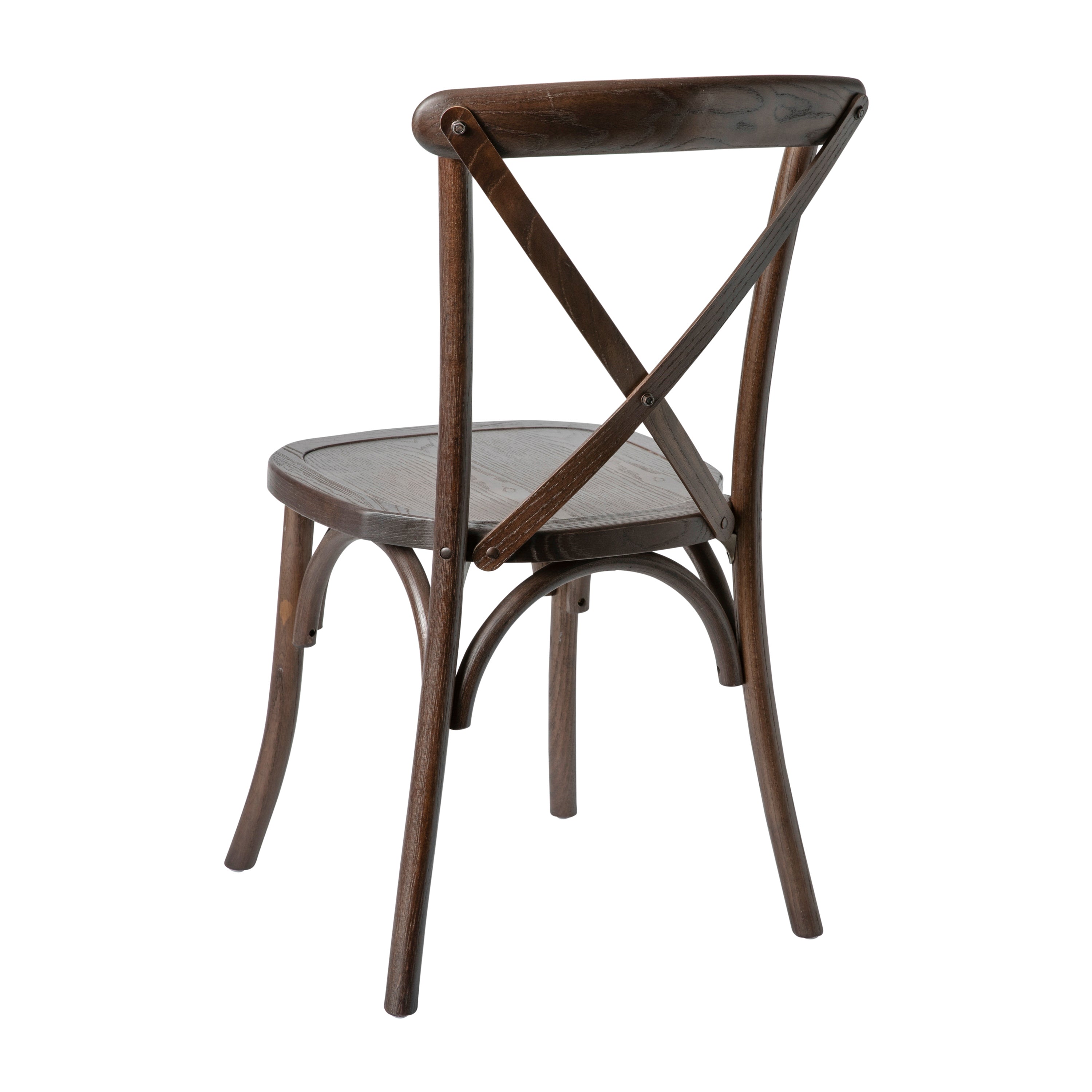 HERCULES Series Stackable Mahogany Wood Cross Back Chair