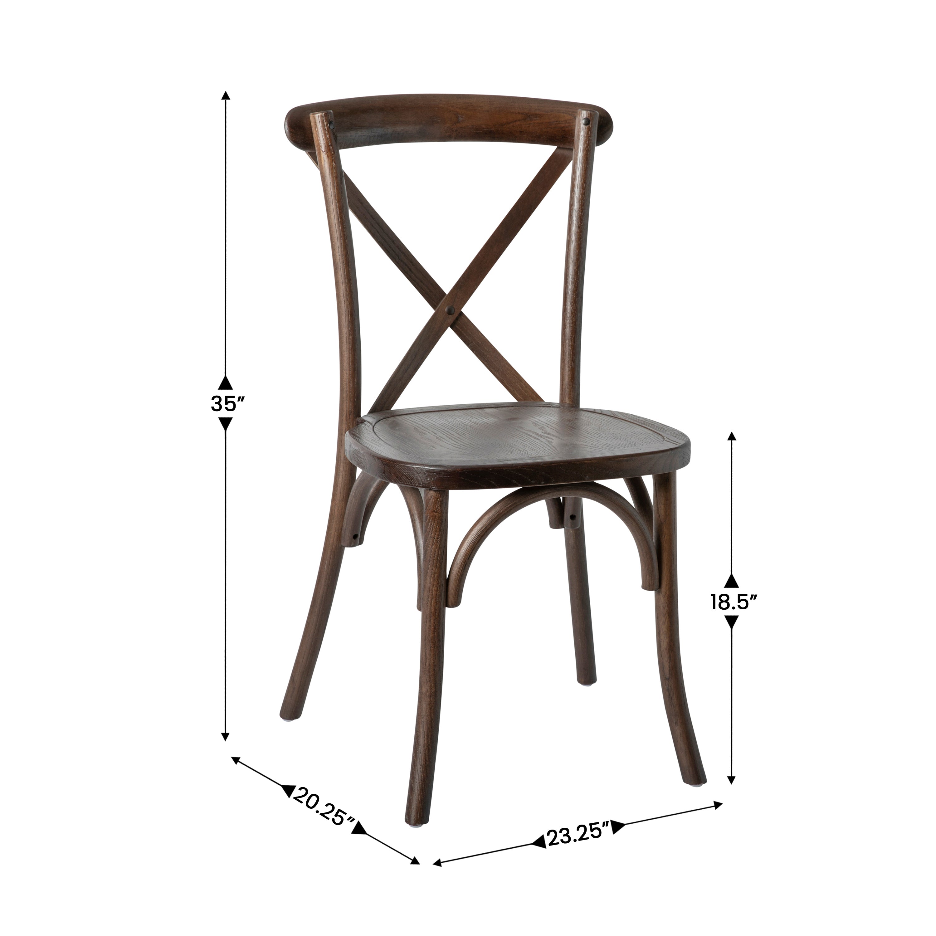 HERCULES Series Stackable Mahogany Wood Cross Back Chair