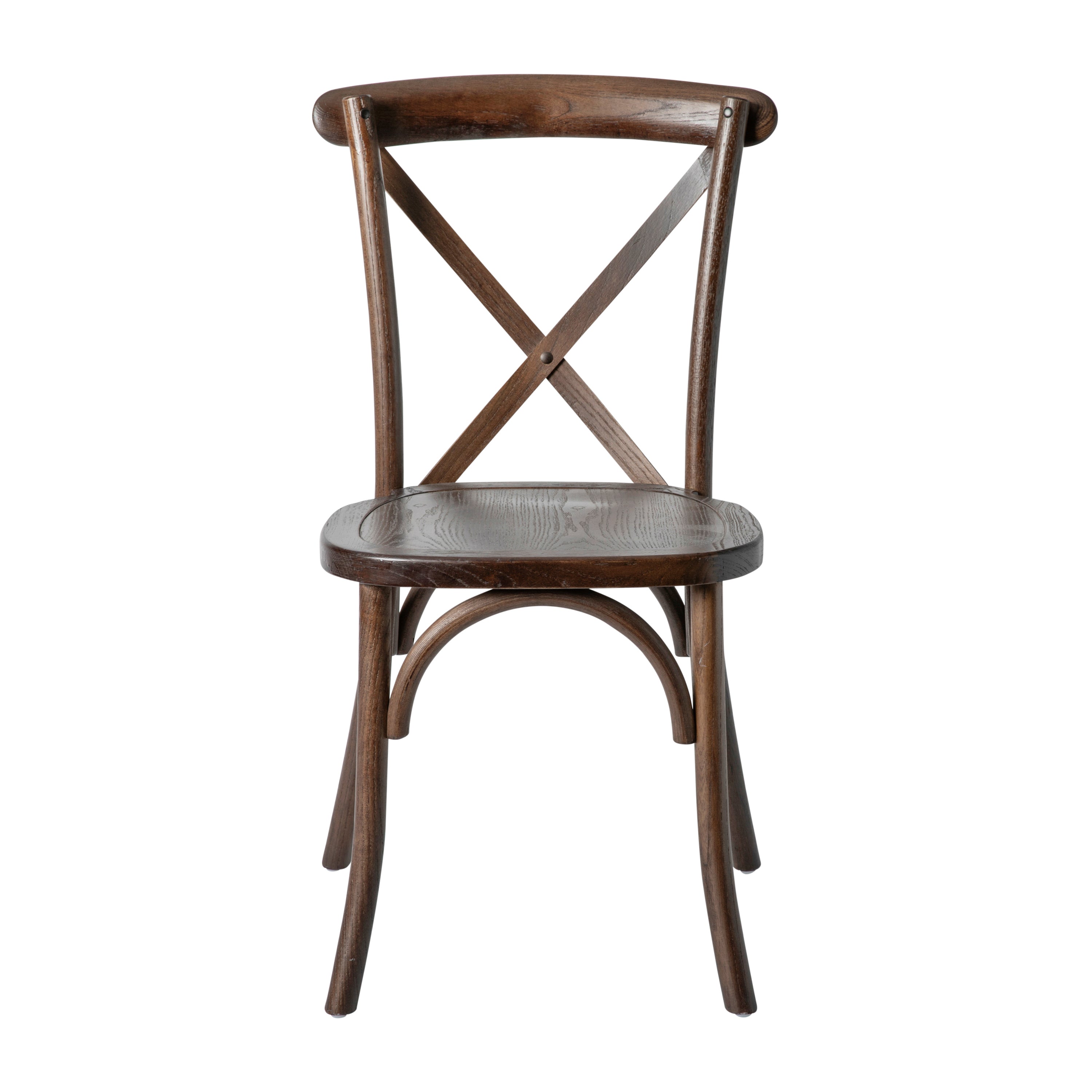 HERCULES Series Stackable Mahogany Wood Cross Back Chair