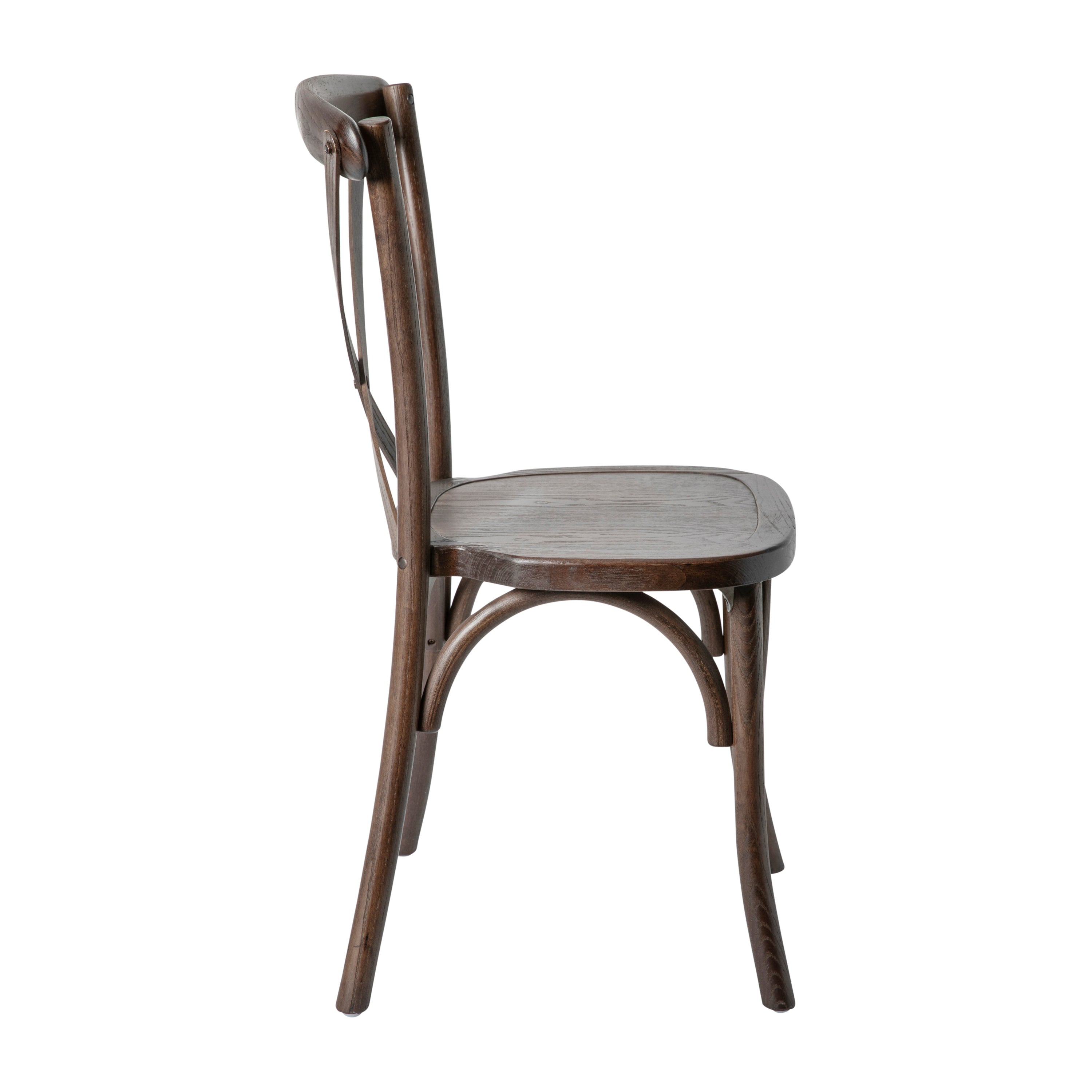 HERCULES Series Stackable Mahogany Wood Cross Back Chair