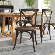 HERCULES Series Stackable Mahogany Wood Cross Back Chair