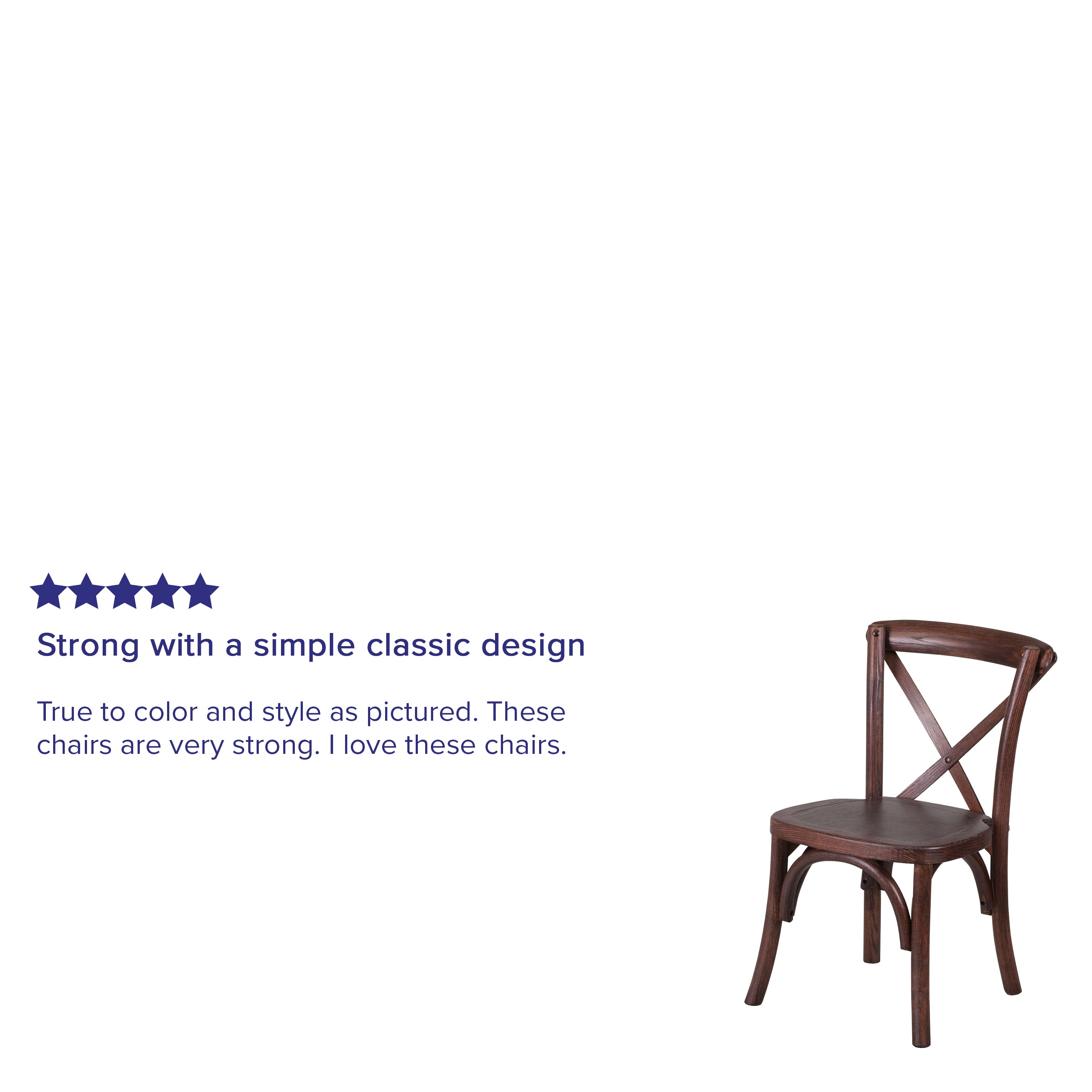 HERCULES Series Stackable Kids Mahogany Wood Cross Back Chair