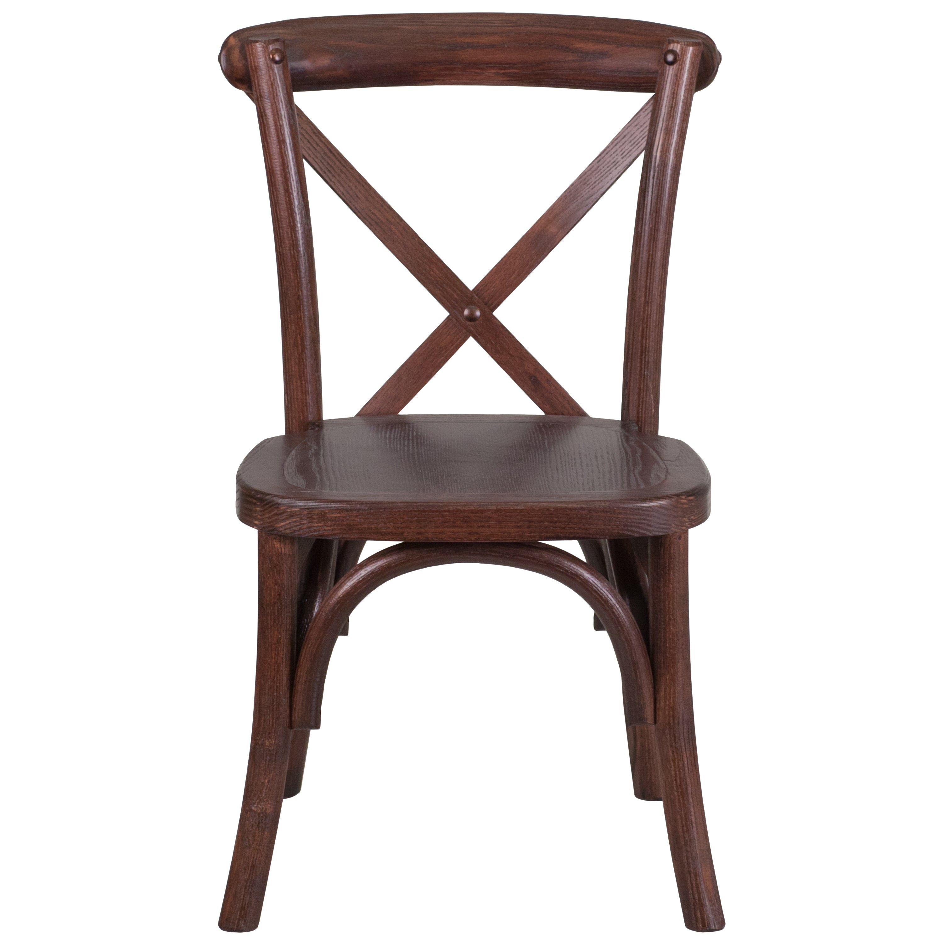 HERCULES Series Stackable Kids Mahogany Wood Cross Back Chair