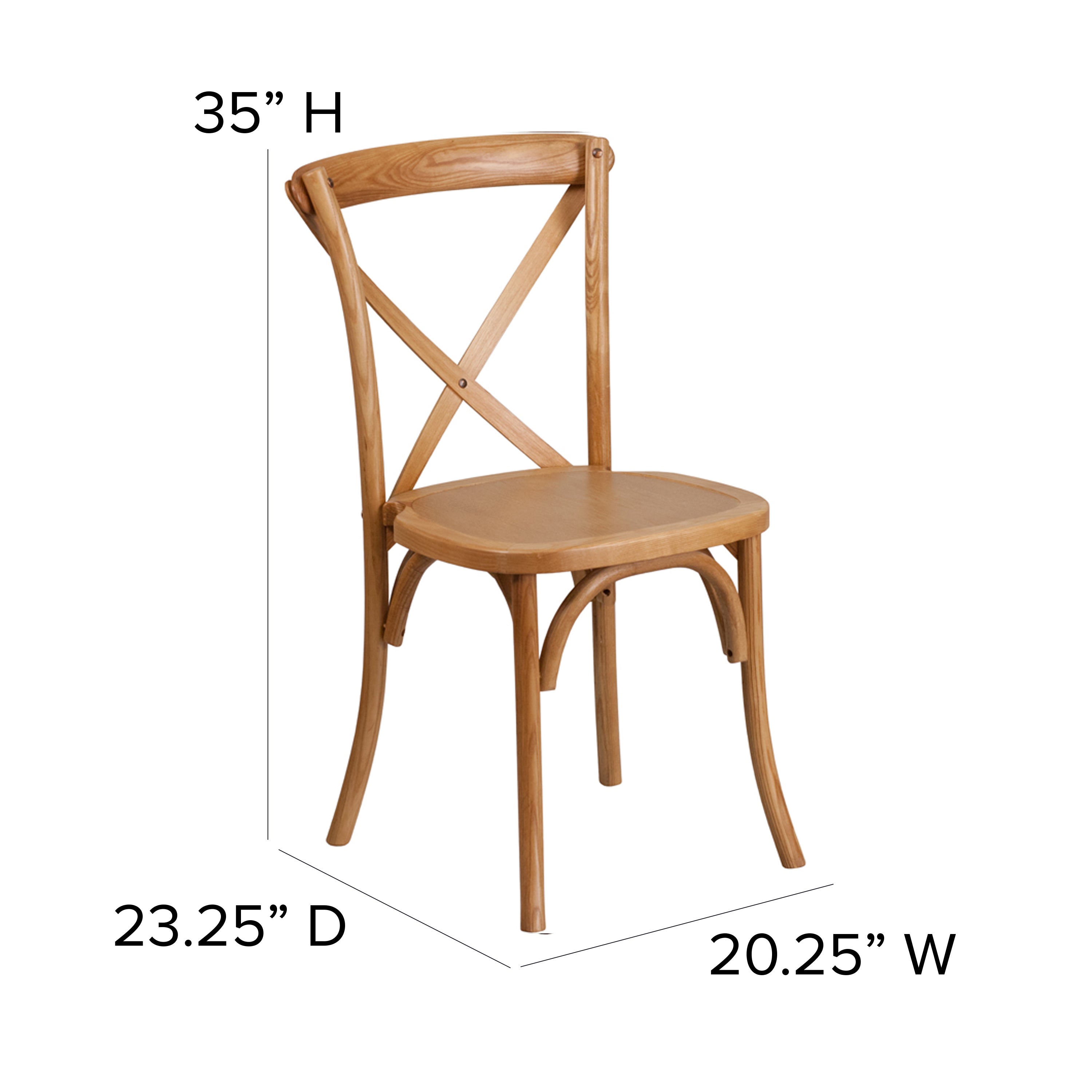 HERCULES Series Stackable Oak Wood Cross Back Chair