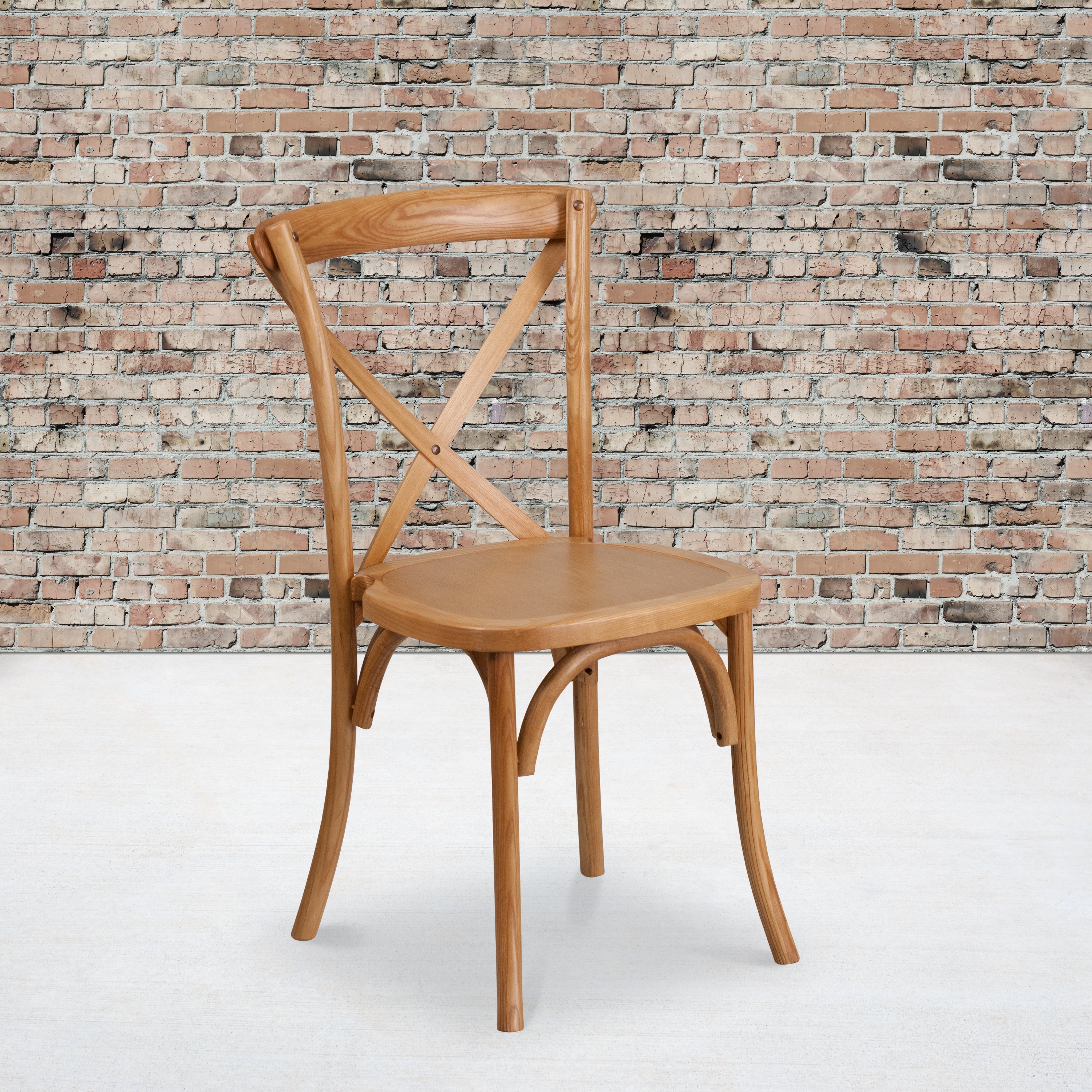 HERCULES Series Stackable Oak Wood Cross Back Chair