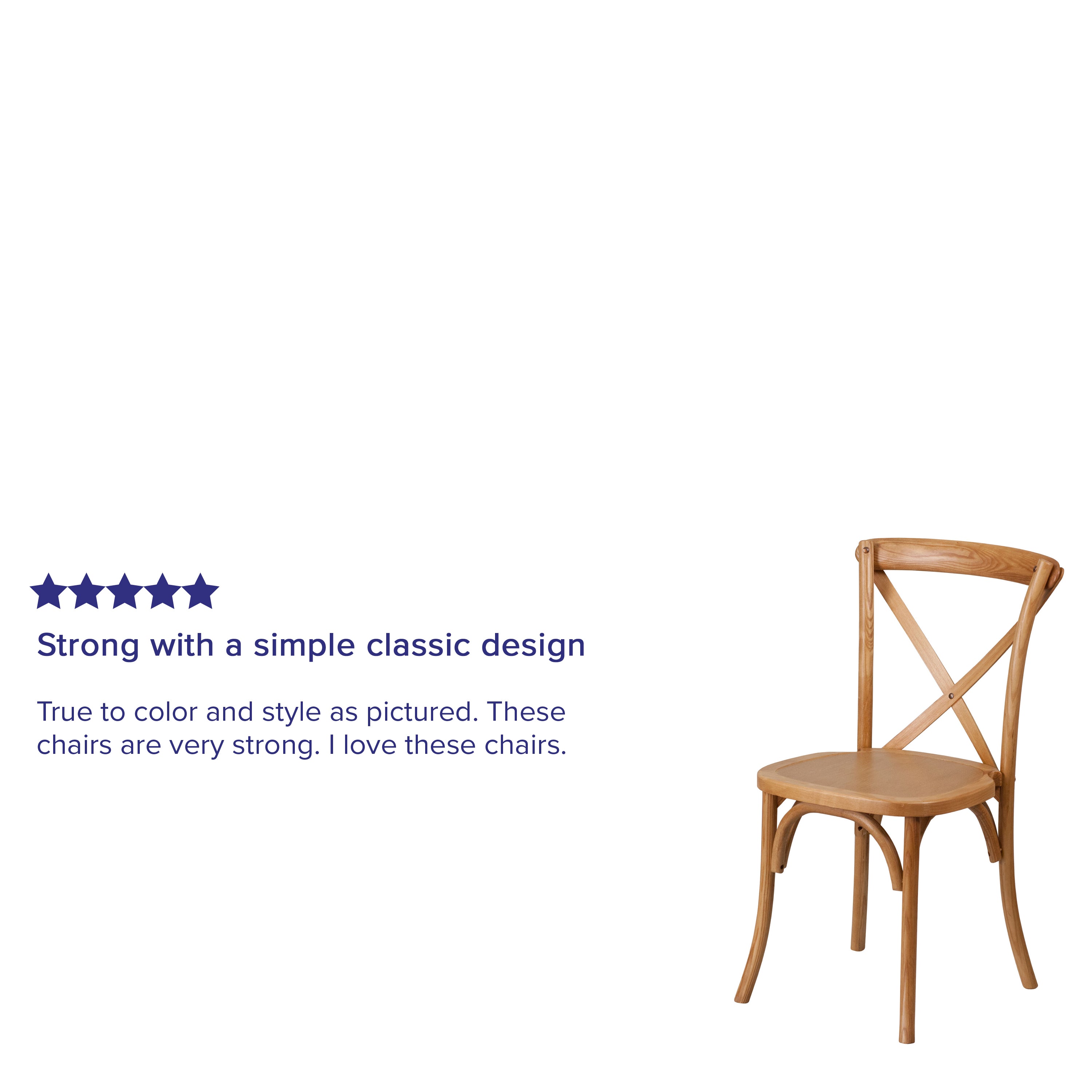 HERCULES Series Stackable Oak Wood Cross Back Chair