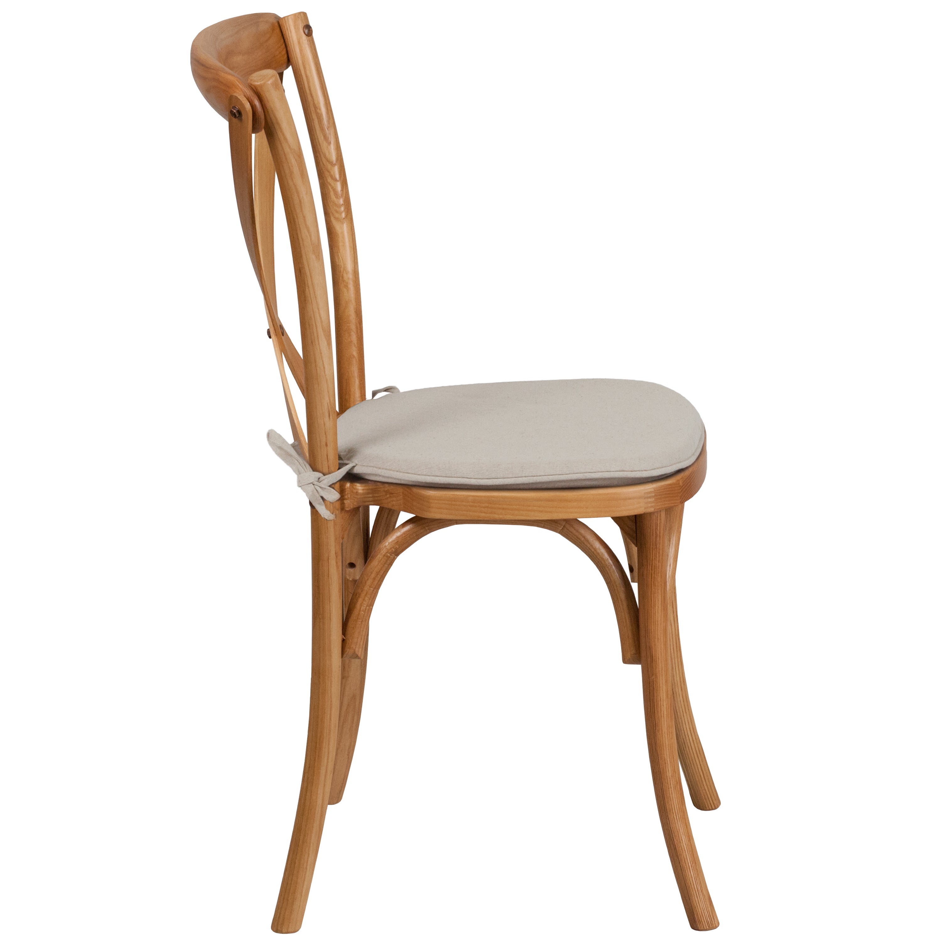 HERCULES Series Stackable Oak Wood Cross Back Chair with Cushion