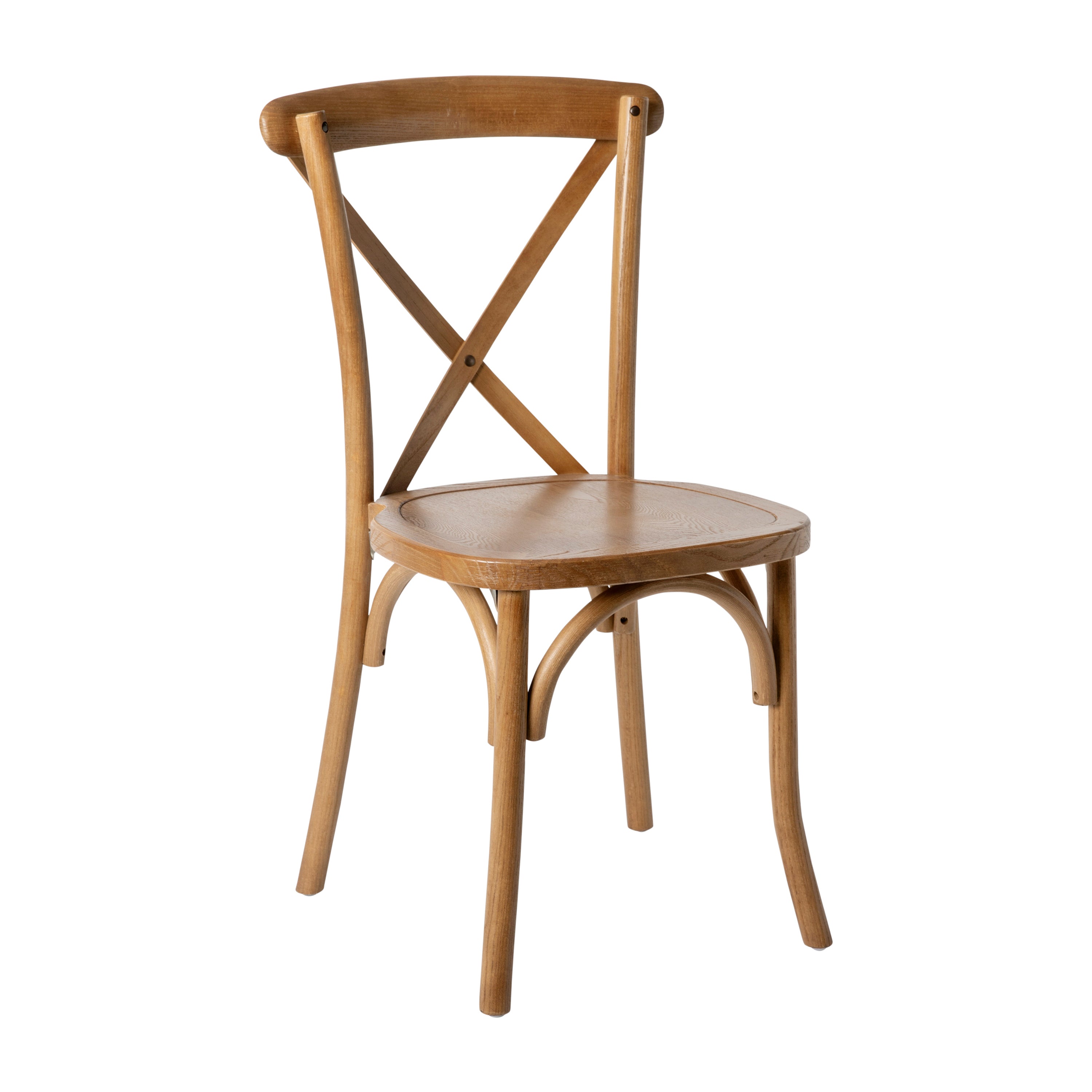 HERCULES Series Stackable Pecan Wood Cross Back Chair