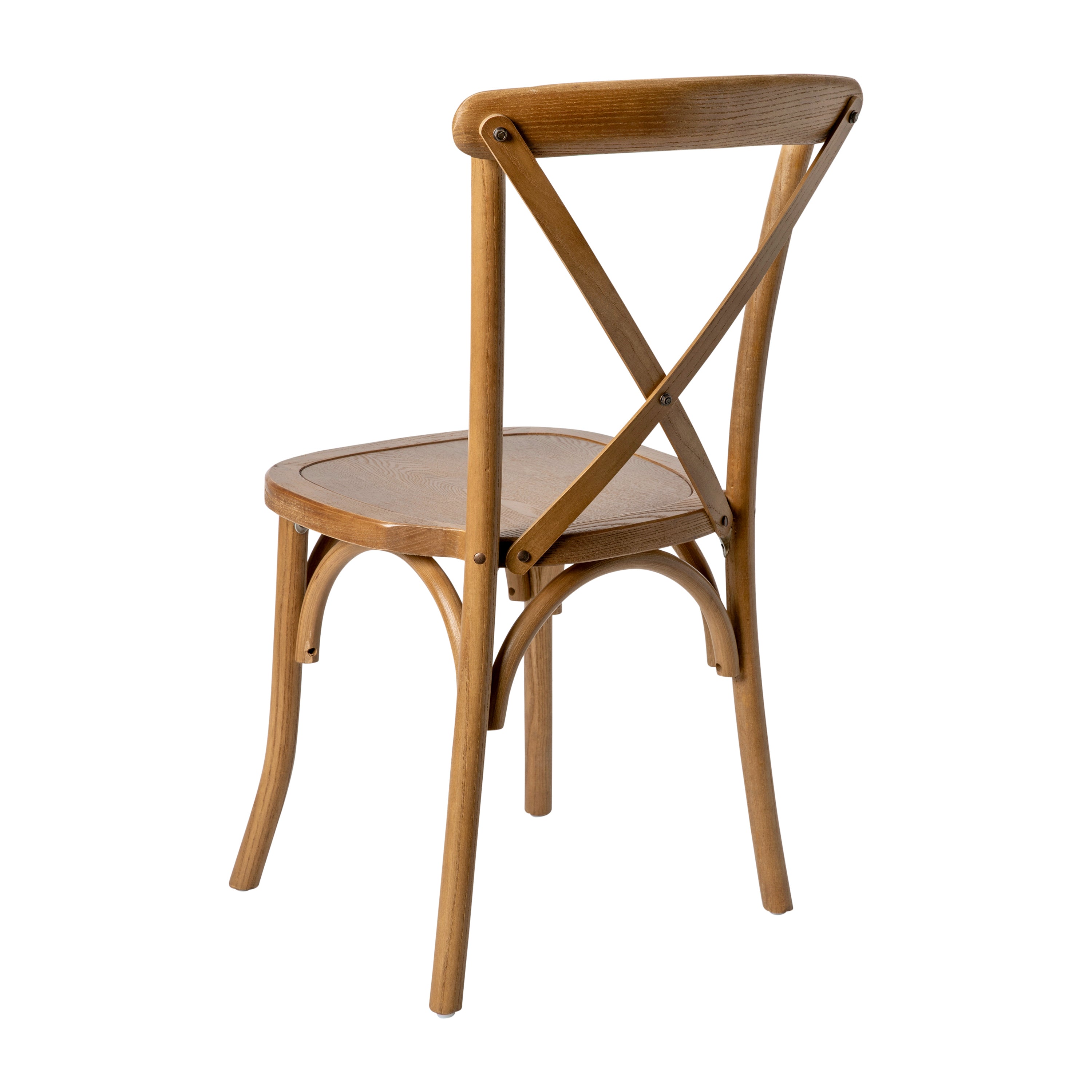 HERCULES Series Stackable Pecan Wood Cross Back Chair
