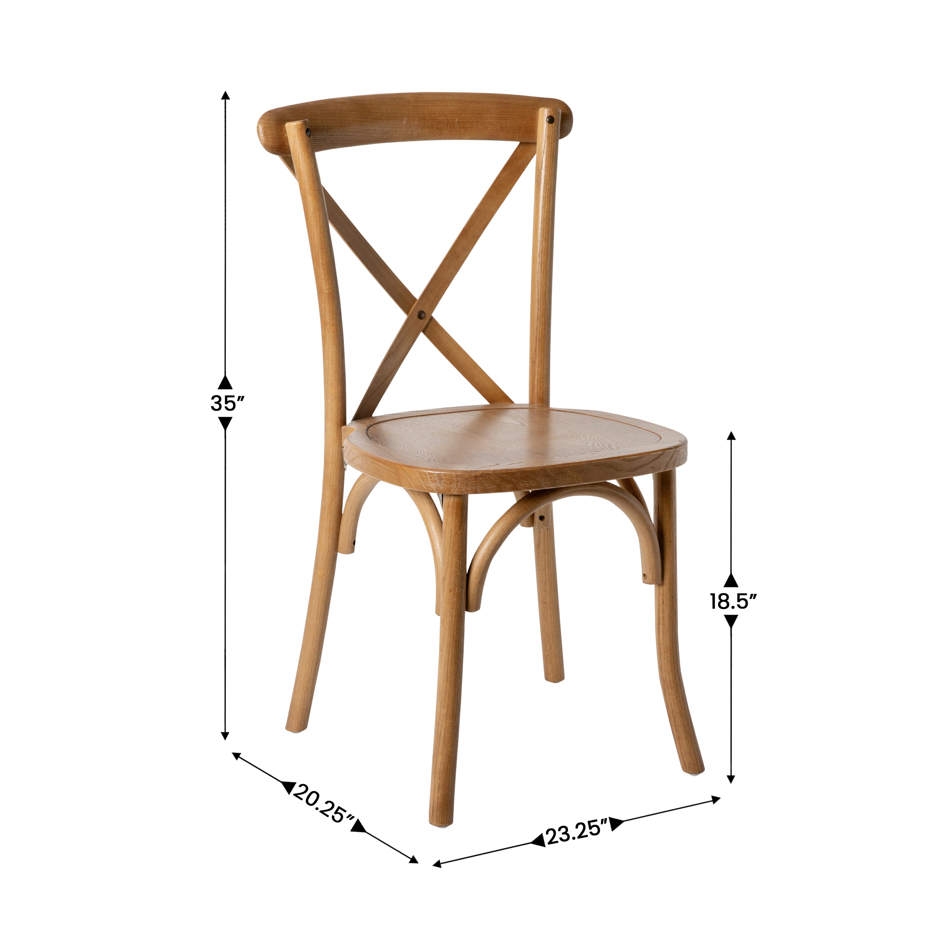 HERCULES Series Stackable Pecan Wood Cross Back Chair